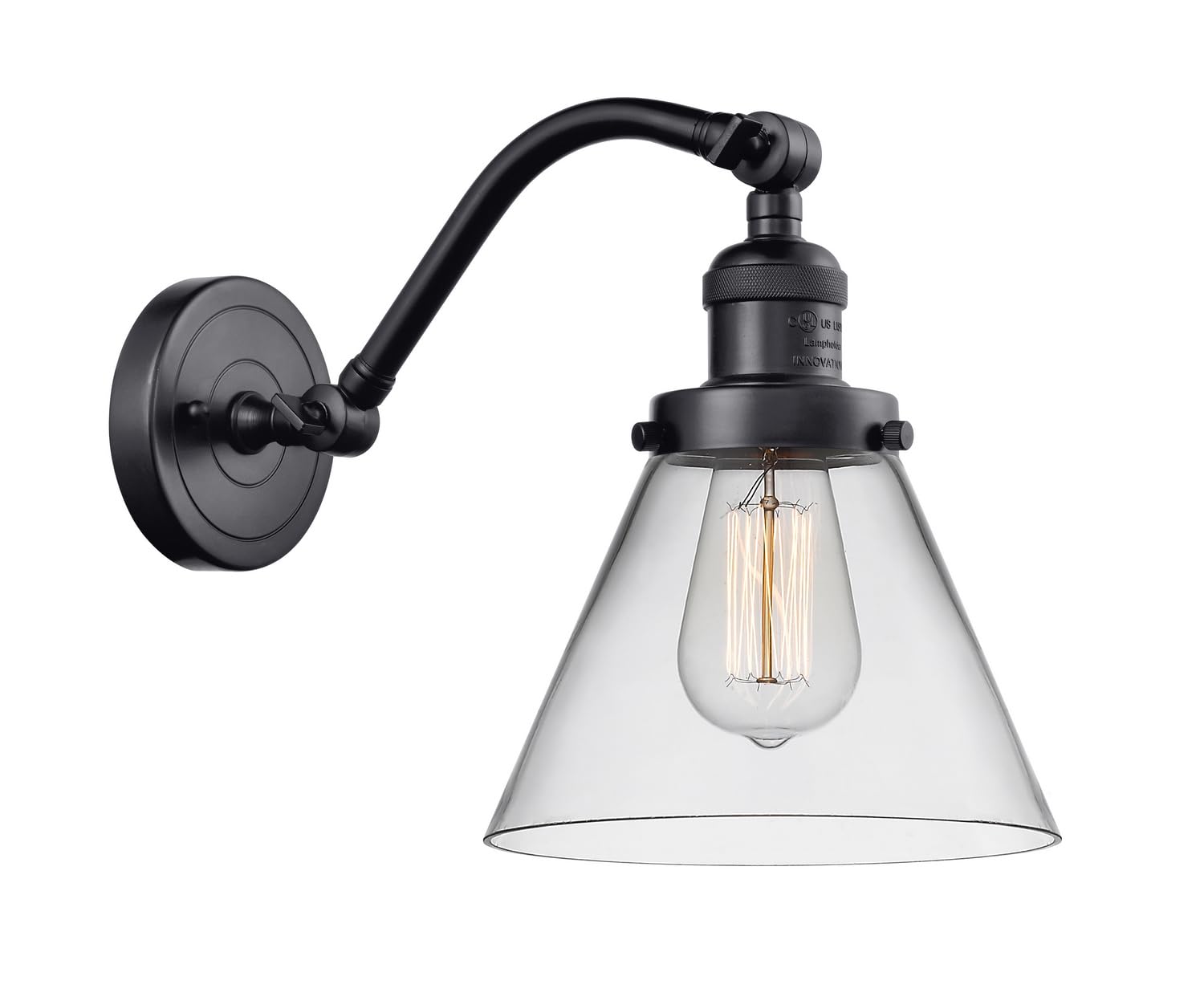 515-1W-BK-G42-LED Bare Bulb 1 Light Cord Set in Matte Black - Vintage Edison Style Pendant Lighting for Restaurants, Cafes and Home Decor