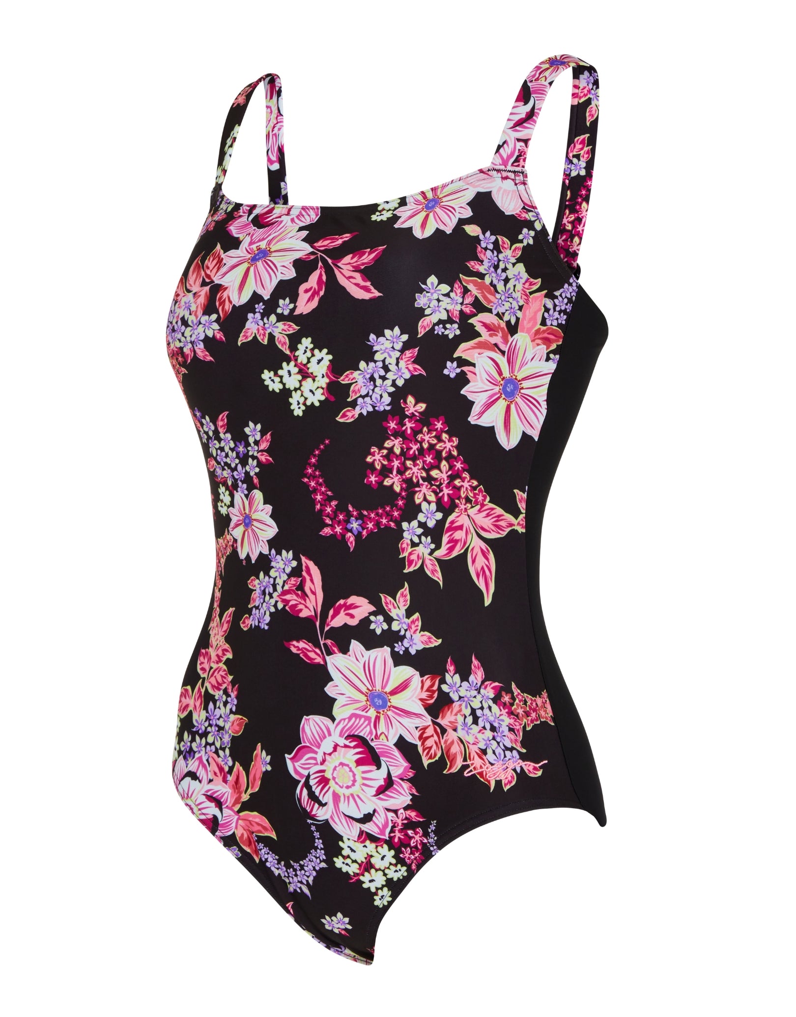 Artisan Adjustable Classicback Swimsuit for Women - Black & Pink Two-Tone Bathing Suit - Perfect for Beach, Pool, and Summer Vacations