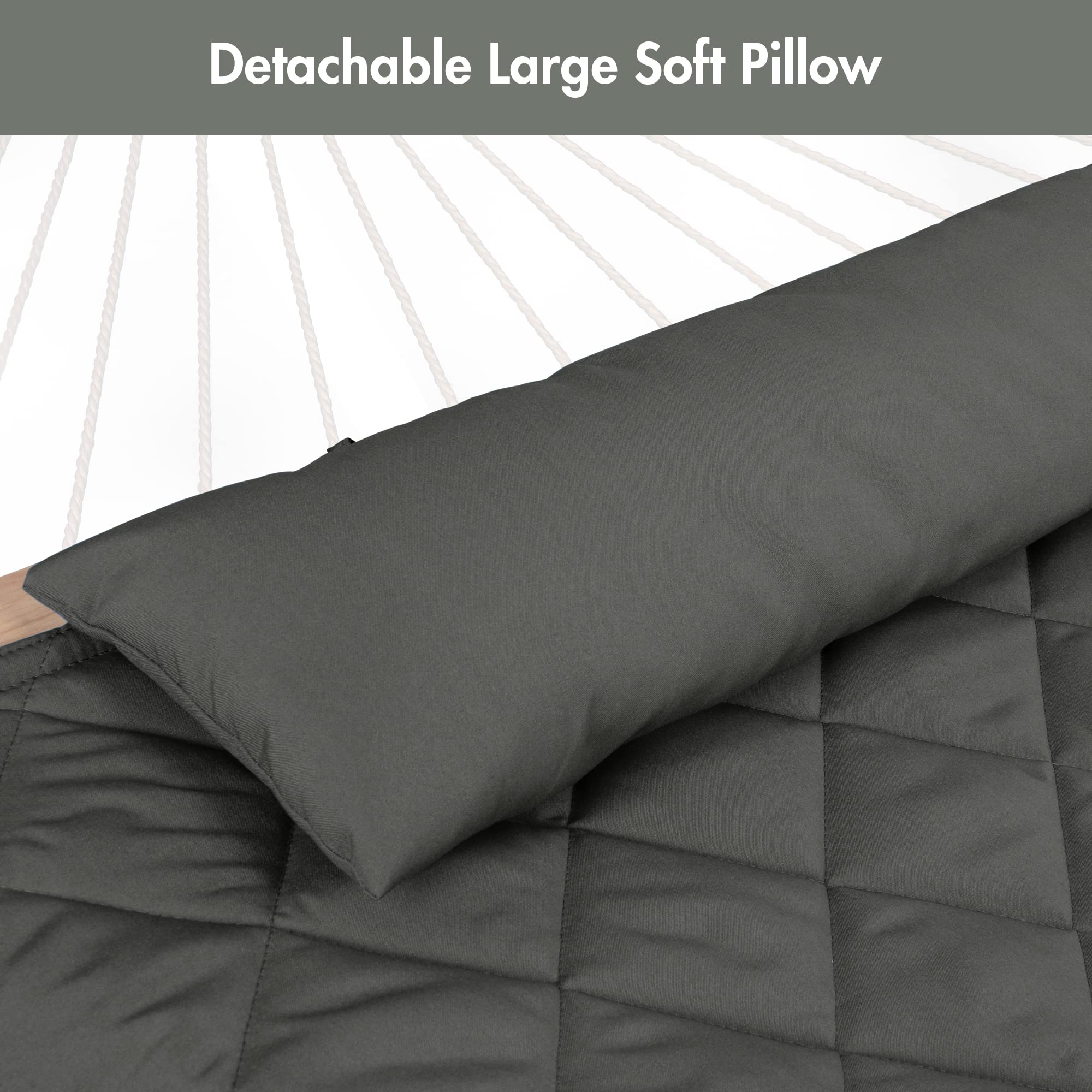 ANOW Portable Hammock Pad with Pillow - Lightweight Replacement Hammock Mat for Camping, Backpacking & Outdoor Relaxation - Grey