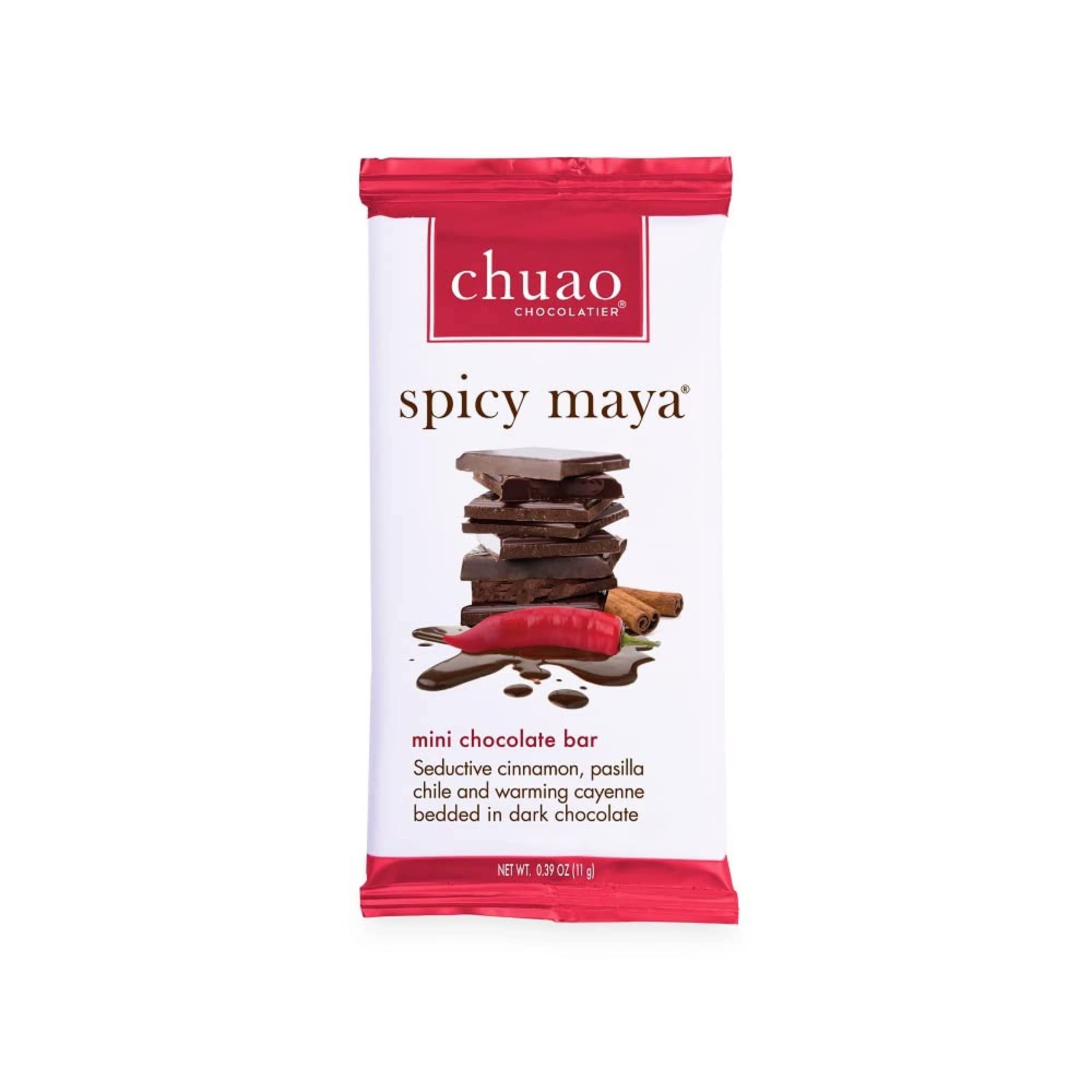 Chuao Chocolatier Spicy Maya Dark Chocolate Mini Bars - Gourmet Artisan Chocolate with Cinnamon & Cayenne Pepper | European-Style No Preservatives | 100-Pack for Holiday Gifts, Christmas, Valentine's Day, Corporate Gifts | Perfect for Chocolate Lovers, Dessert Platters & Party Favors