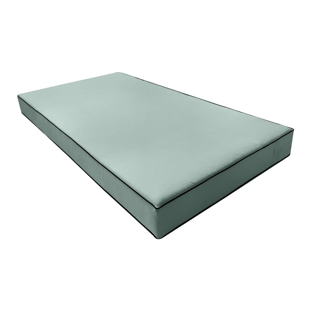 Outdoor Contrast Trim 8 Inch Crib Daybed Fitted Sheet Slipcover | Waterproof & Durable | Perfect for Nursery, Daycare & Patio Furniture
