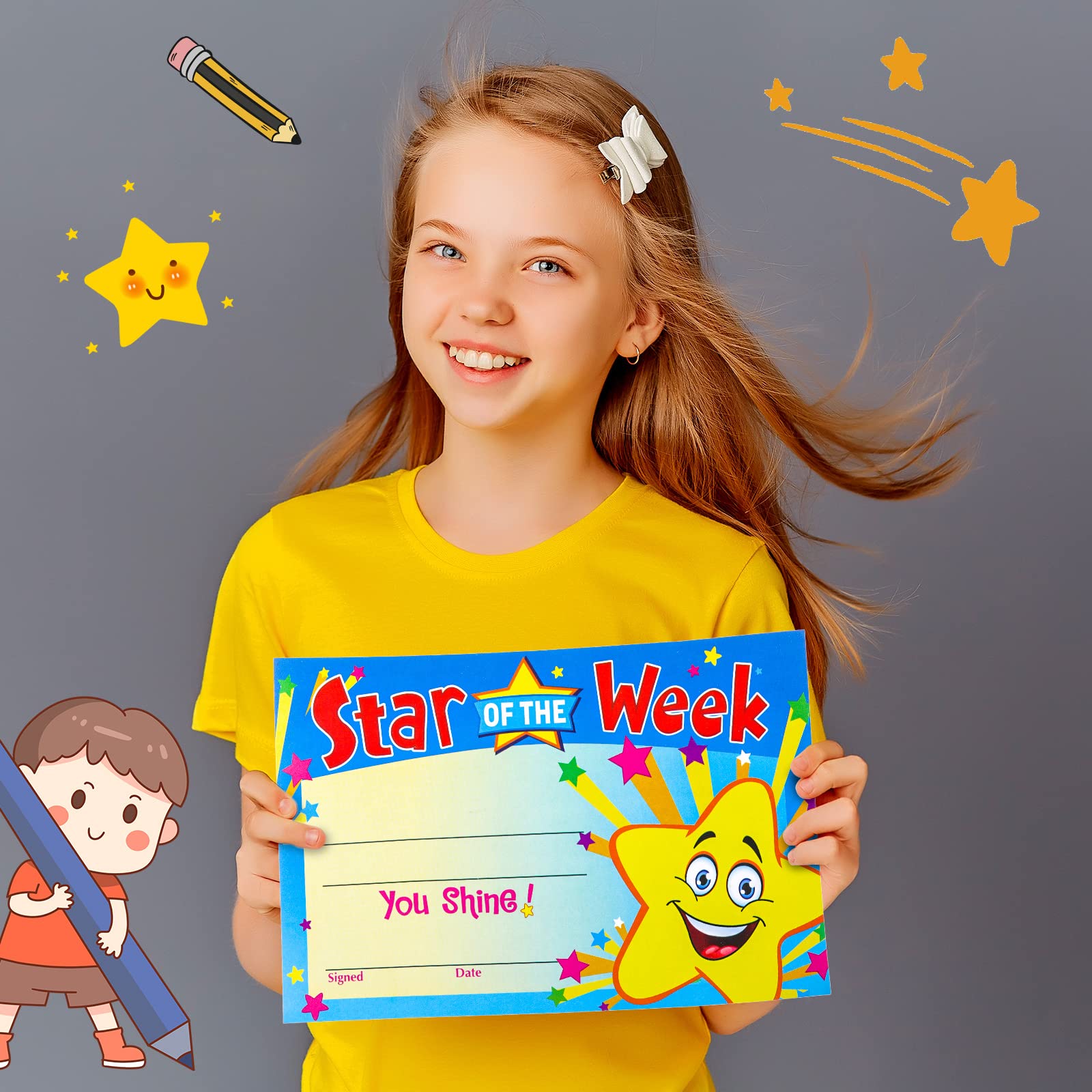 50 Pack Star Student Award Certificates for Kids - Classroom Incentives, Teacher & Parent Recognition - Perfect for End of Semester, Back to School & Homeschool Supplies - Motivate Learning & Celebrate Achievements