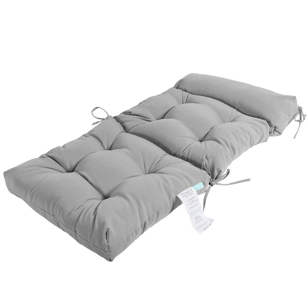 QILLOWAY High Back Chair Cushion Set of 4 - Tufted Indoor/Outdoor Replacement Cushions, Grey - Perfect for Patio Furniture, Dining Chairs, and Lounge Seating