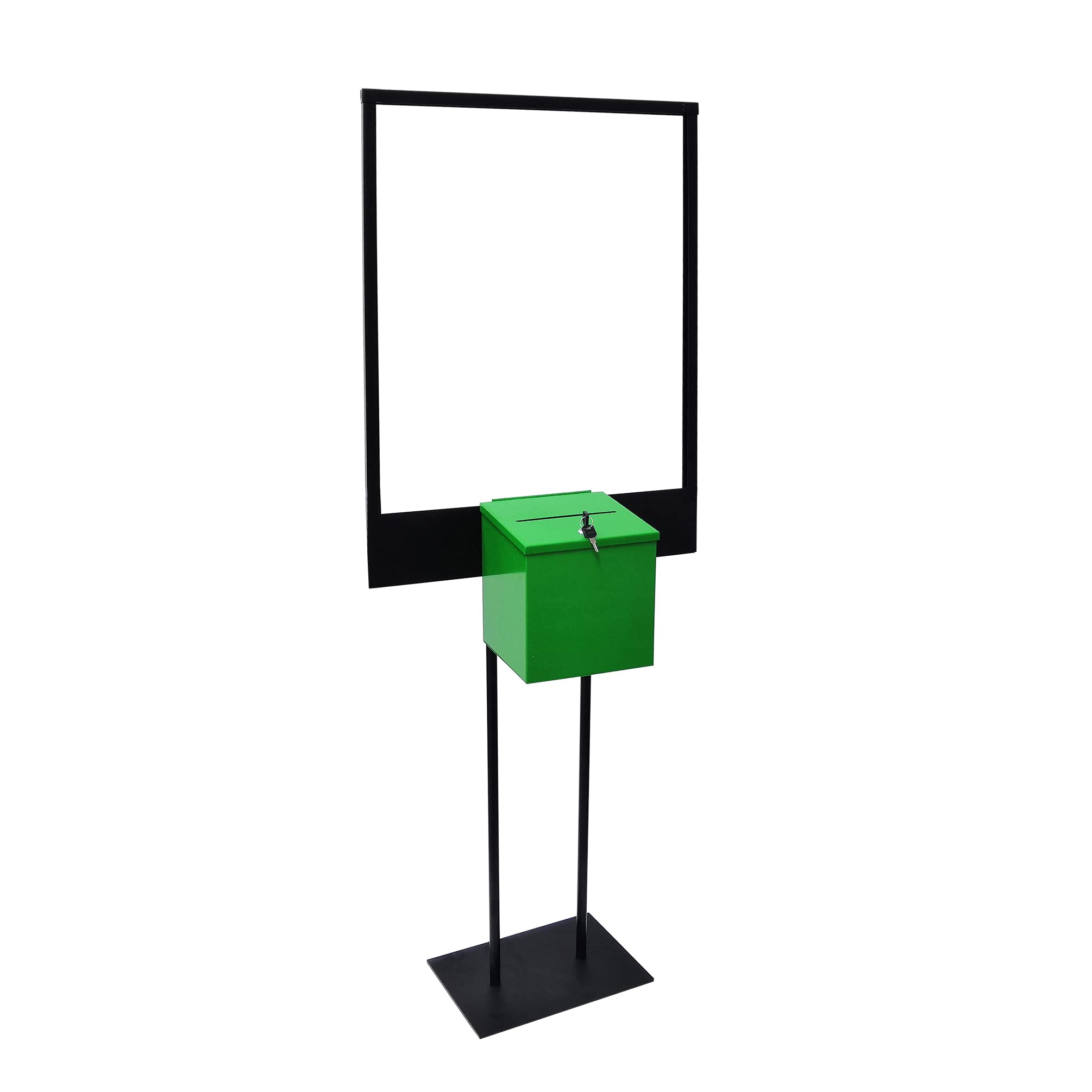 FixtureDisplays® Metal Donation Box with Poster Stand - 8.6