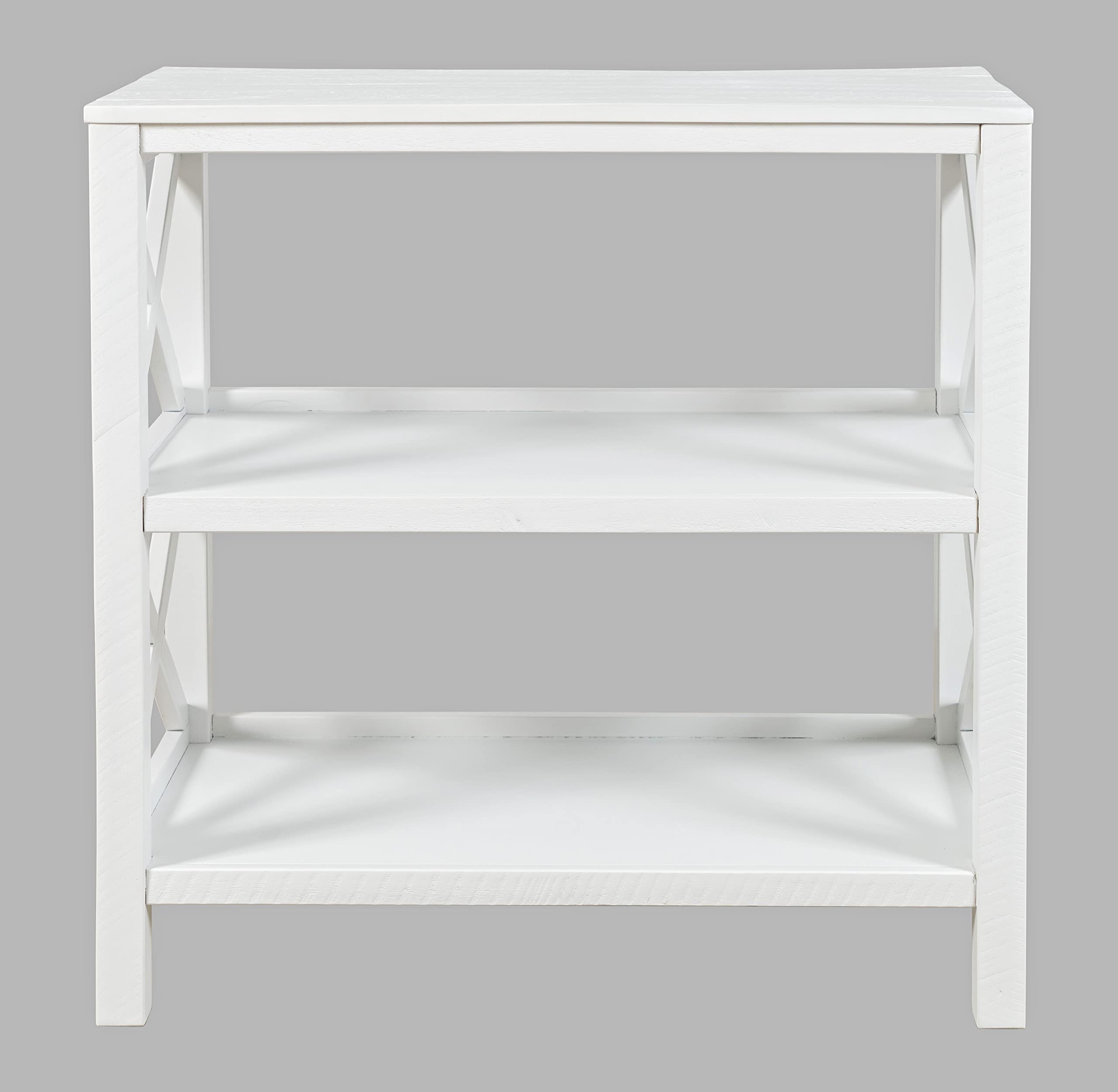 Jofran Inc. Bridgehampton X-Side Bookcase - Modern Wooden Bookshelf for Home & Office Storage - Perfect for Living Room, Bedroom, or Study Organization
