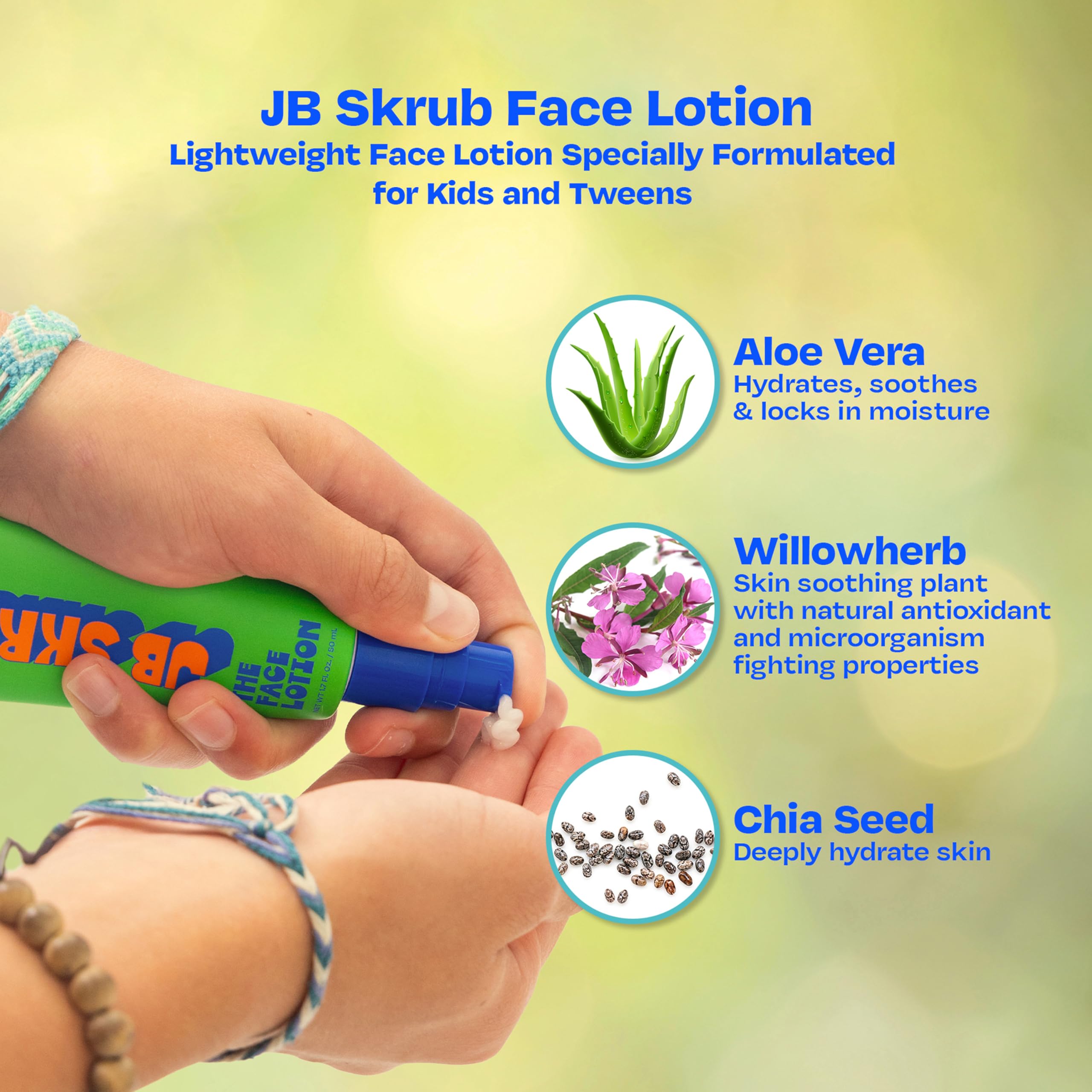 Hydrating Face Lotion for Kids & Teens | Acne Control Moisturizer with Blue Light Protection | Fast-Absorbing, Oil-Free, Vegan & Cruelty-Free (1.7 oz) | Perfect for Daily Skincare Routine & Screen Time Protection