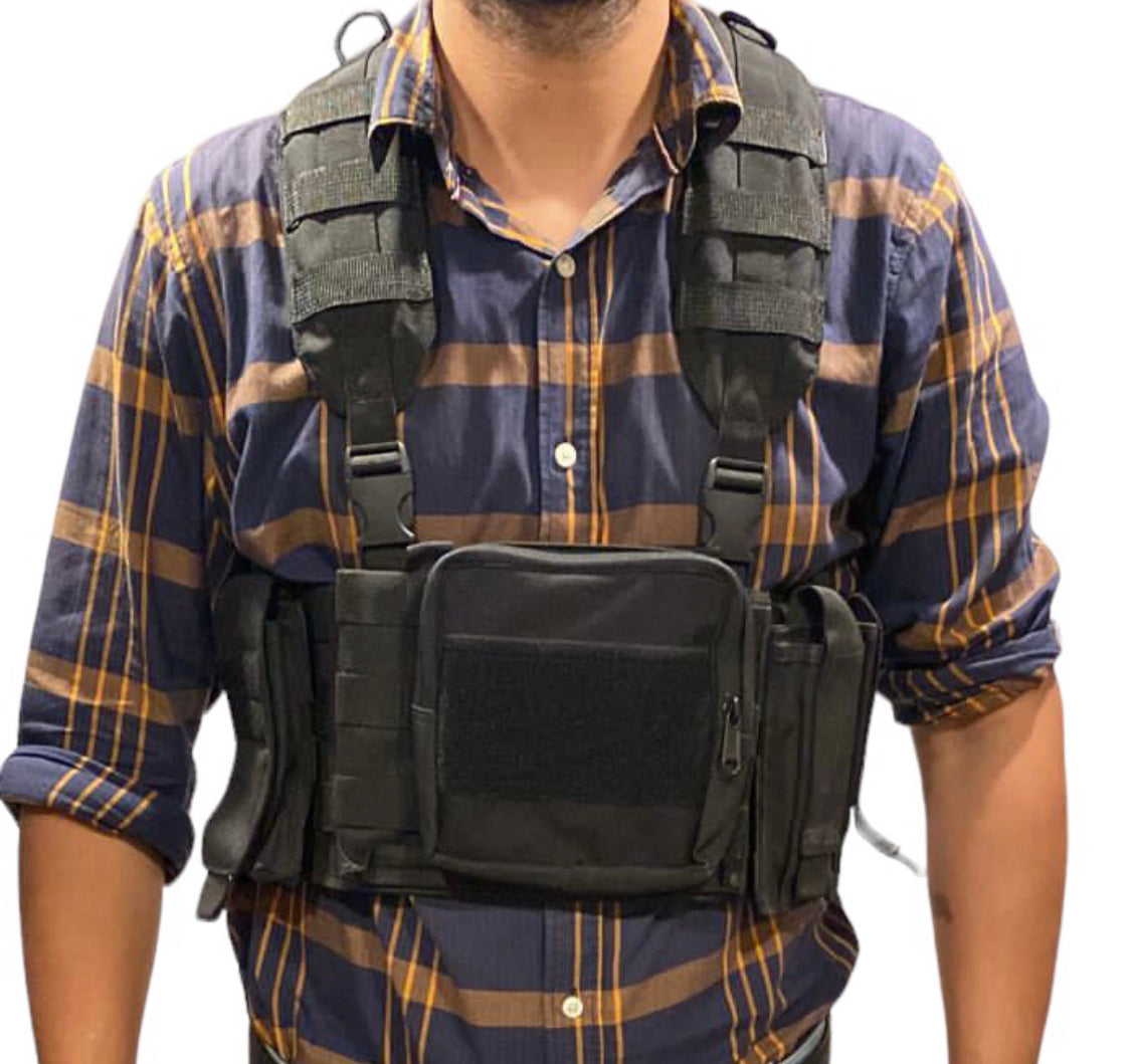 20-Piece Raider Tactical Chest Rig with Pouches & Accessories - Perfect for Airsoft, Hunting, and Outdoor Adventures