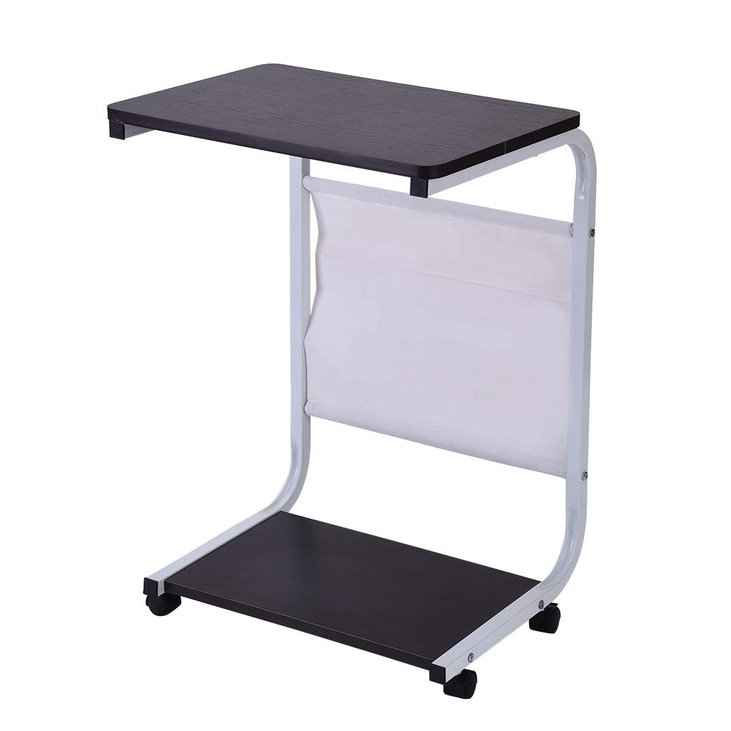 Portable Small Simple Coffee Table - Lightweight Movable Bedside Desk for Laptop, Books & Drinks - Black 18x13 Inch - Perfect for Small Spaces, Dorms & Apartments