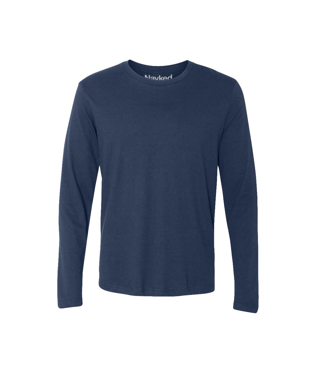 Nayked Apparel Men's Ultra Soft Long Sleeve T-Shirt | Comfortable Casual Wear for Everyday & Lounge