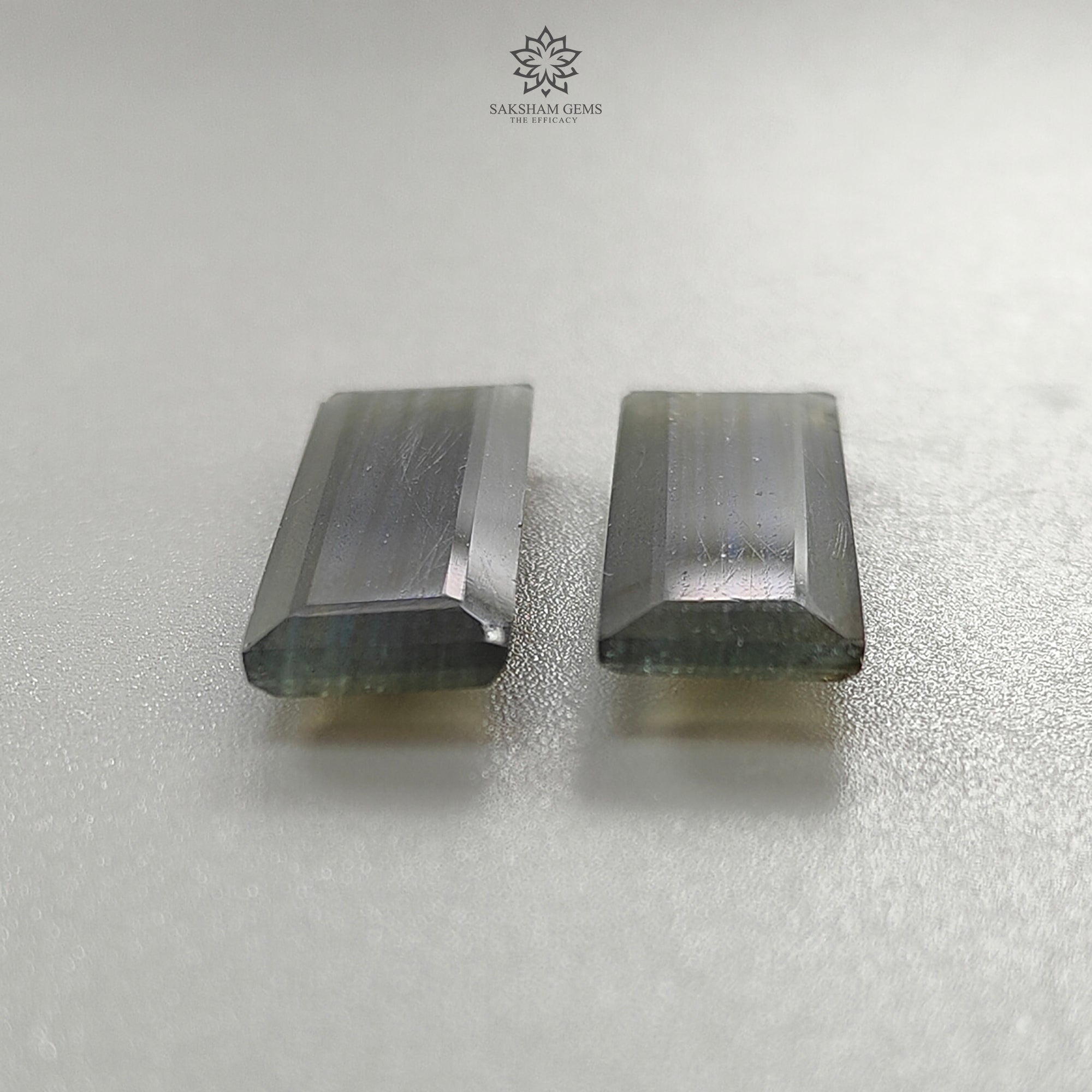 Natural Untreated Blue Labradorite Gemstone - Rainbow Flashing Fancy Cut Baguette & Oval Pair for Jewelry Making | Perfect for Necklaces, Earrings, and Unique Handmade Jewelry Designs