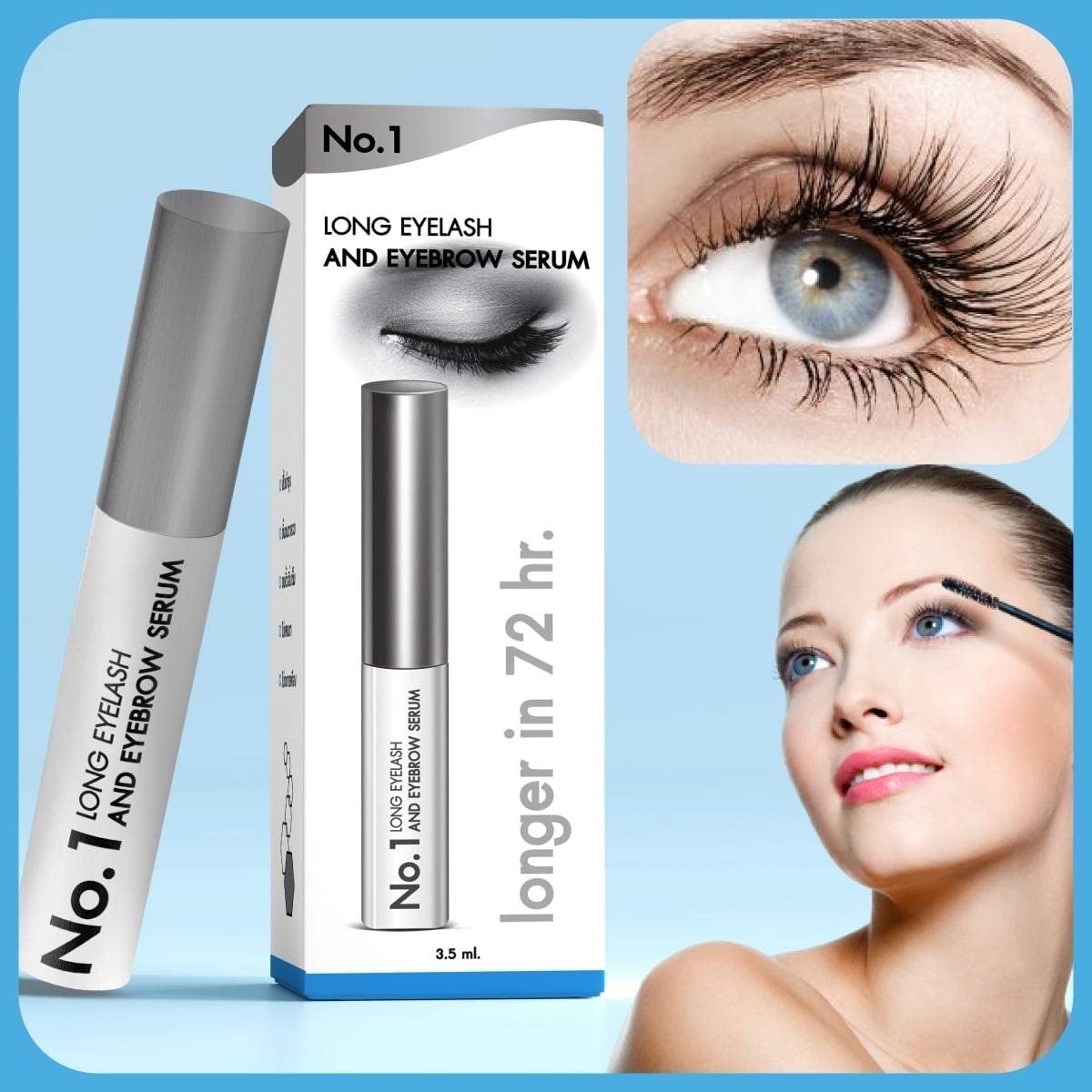 The Body And Skin Clinic No.1 Eyelash Growth Serum - Natural Lash Enhancer for Fuller, Longer & Thicker Lashes - Vegan & Cruelty-Free Formula - Perfect for Daily Use & Special Occasions