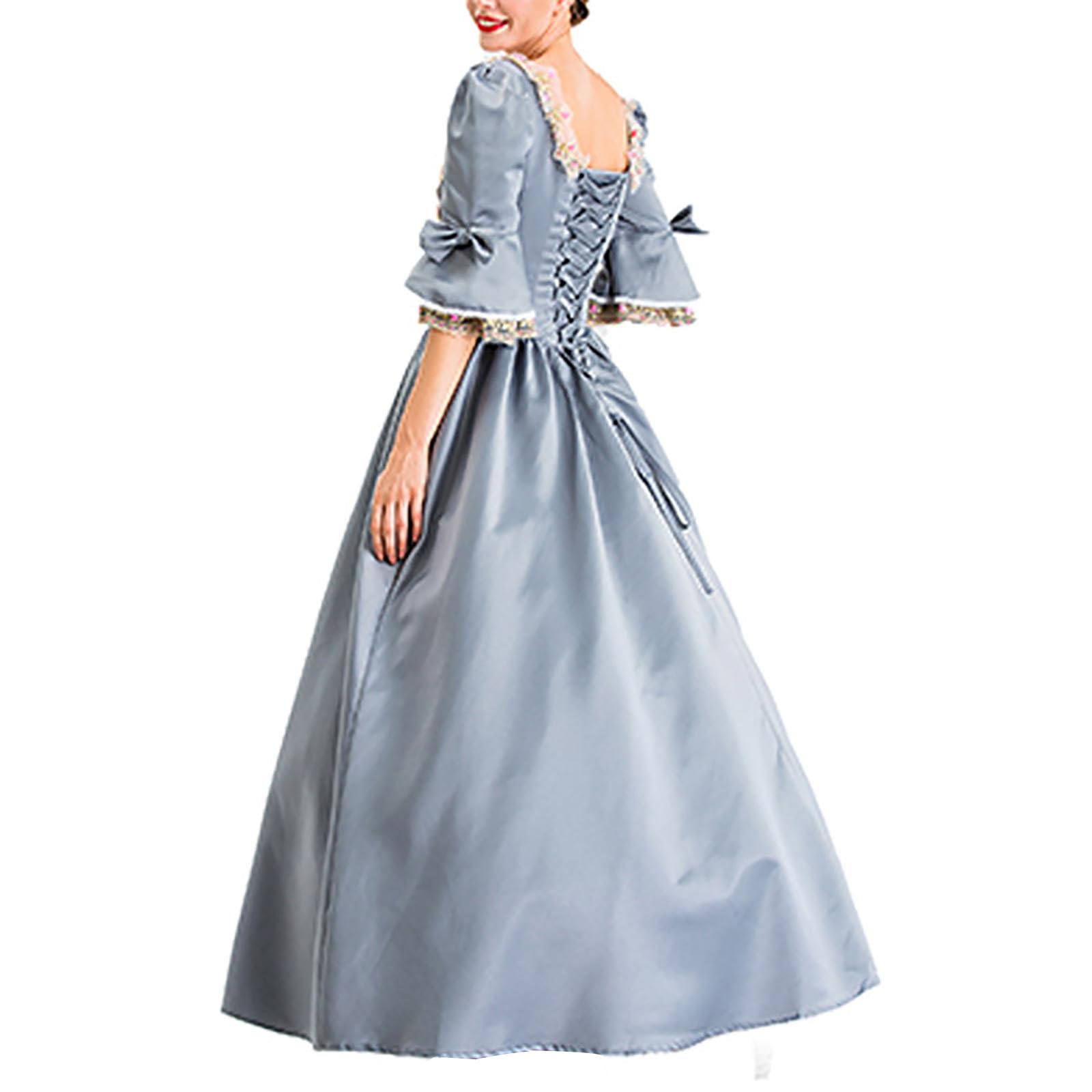 Victorian Dress for Women - Retro Medieval Renaissance Corset Dress with Flare Sleeves | Elegant Ball Gown for Cocktail Parties, Cosplay, and Historical Reenactments