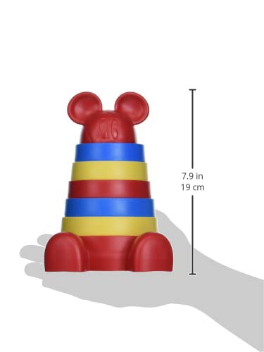 Green Toys Mickey Mouse Stacker - Colorful Stacking Toy for Toddlers & Kids | Eco-Friendly Plastic | Early Learning & Motor Skills Development | Perfect for Playtime, Daycare & Preschool Activities