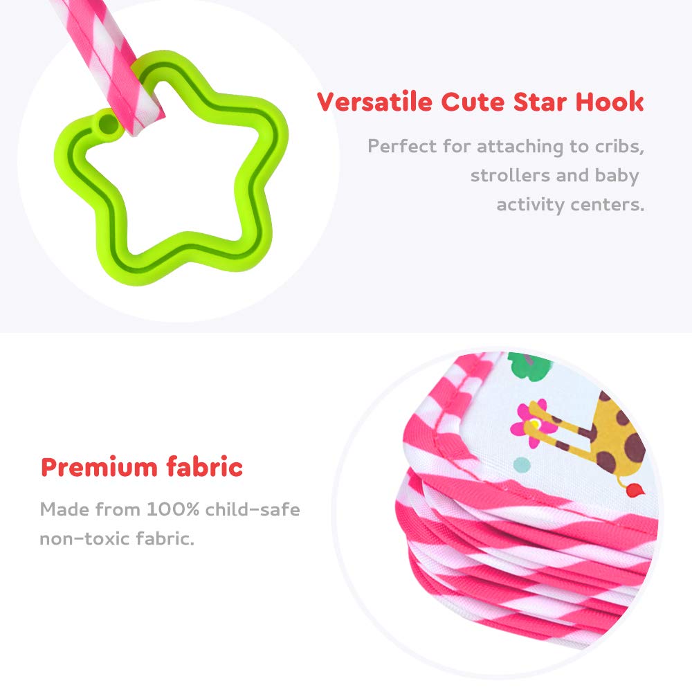 VNOM Soft Cloth Baby Photo Album - First Year Memory Book for Newborns, Toddlers & Kids | Holds 4x6 Inch Photos | Perfect Baby Shower Gift & Nursery Decor (Pink)
