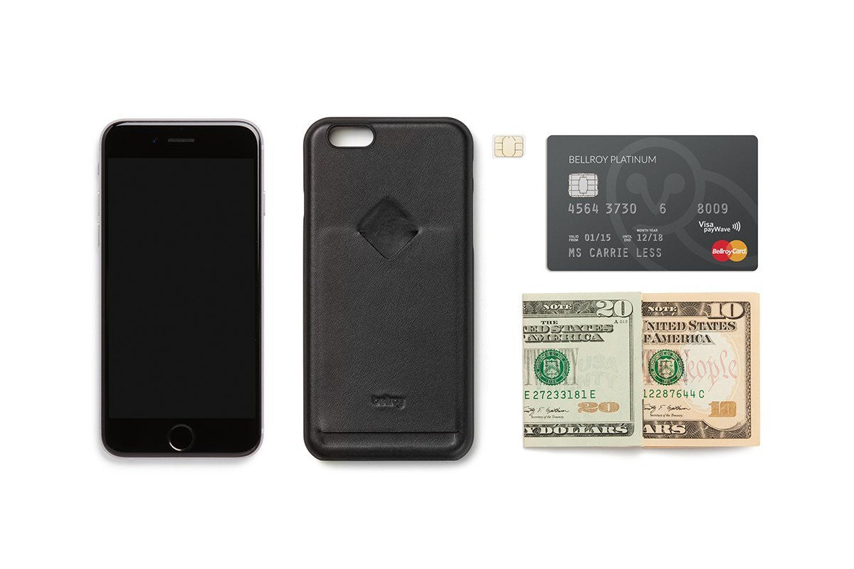Bellroy Premium Leather Phone Case for iPhone 6 Plus/6s Plus with Card Slot - Slim Protective Wallet Cover for Everyday Use & Travel