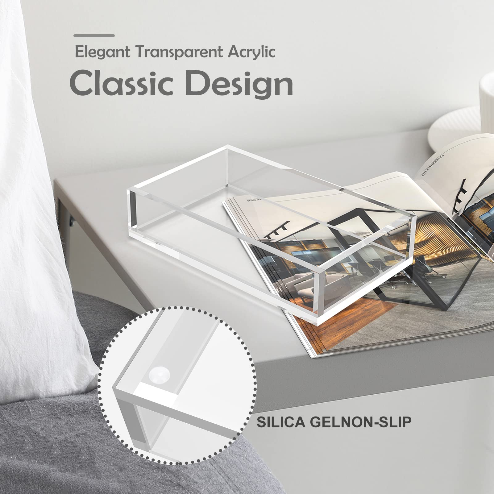 8mm Thick Clear Acrylic Napkin Holder - Disposable Hand Towel Organizer for Bathroom Vanity | Guest Paper Towel Tray for Home, Business, Restaurant & Hotel Use | Perfect for Restrooms, Kitchens and Hospitality Settings