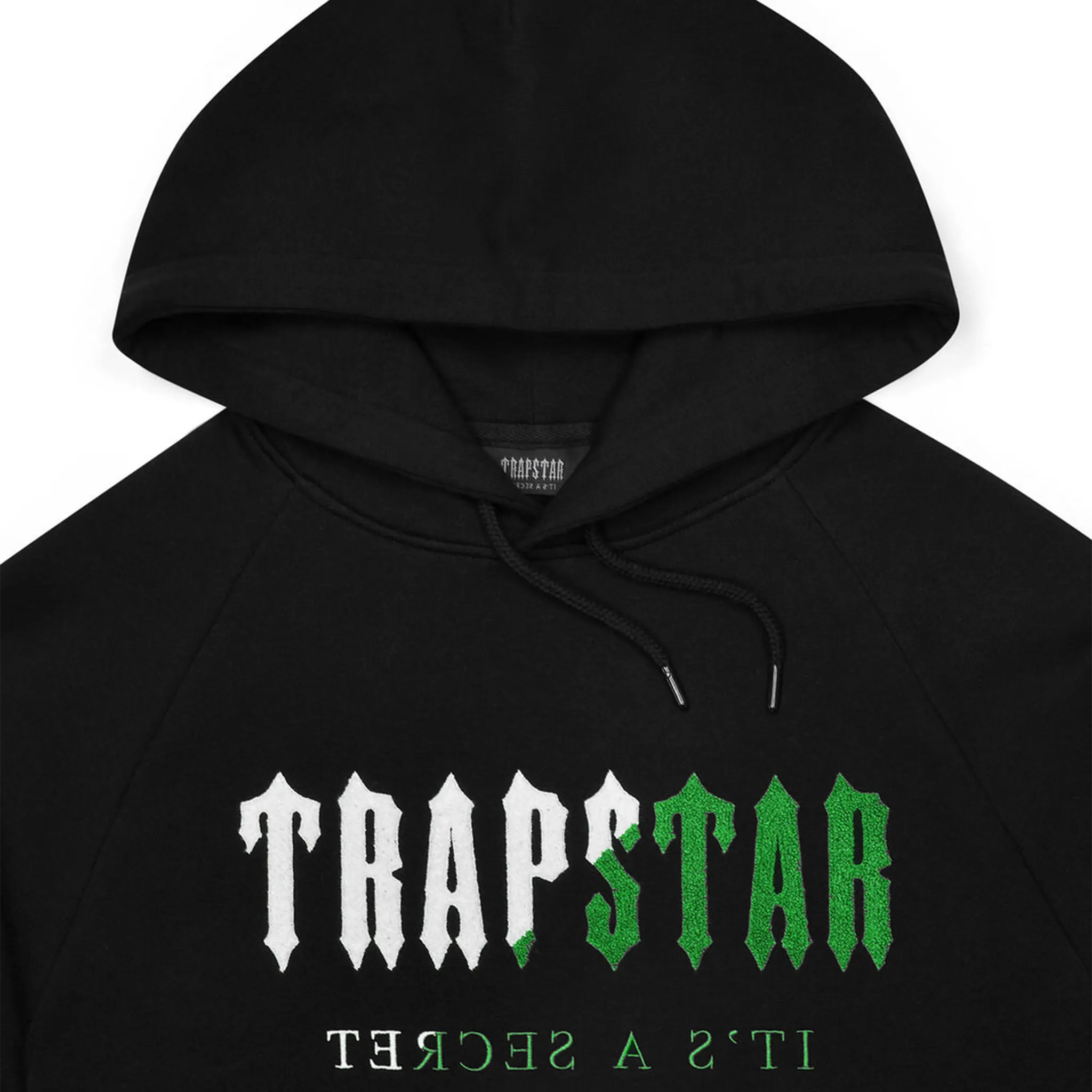 Trapstar Chenille Decoded Black Green Tracksuit for Men - Stylish Hoodie & Joggers Set - Perfect for Streetwear, Gym & Casual Outfits