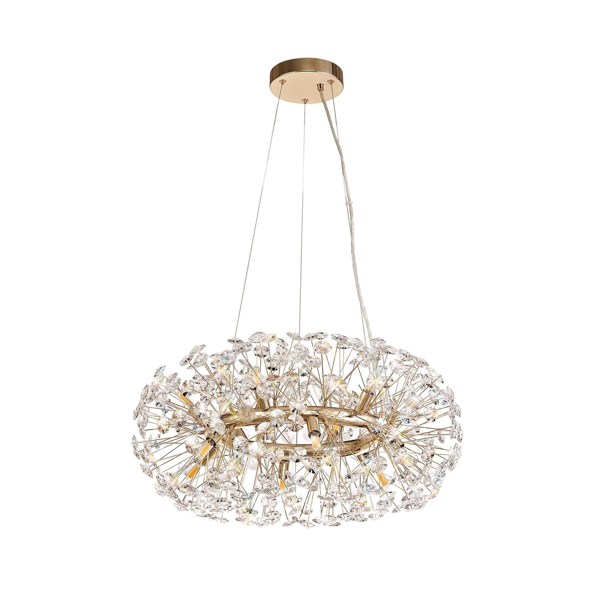Bellagio Crystal Ceiling Light Fixture - 12/20/26/36 Light G9 Bulb - French Gold & Crystal or Chrome & Crystal - Elegant Dining Room & Living Room Lighting