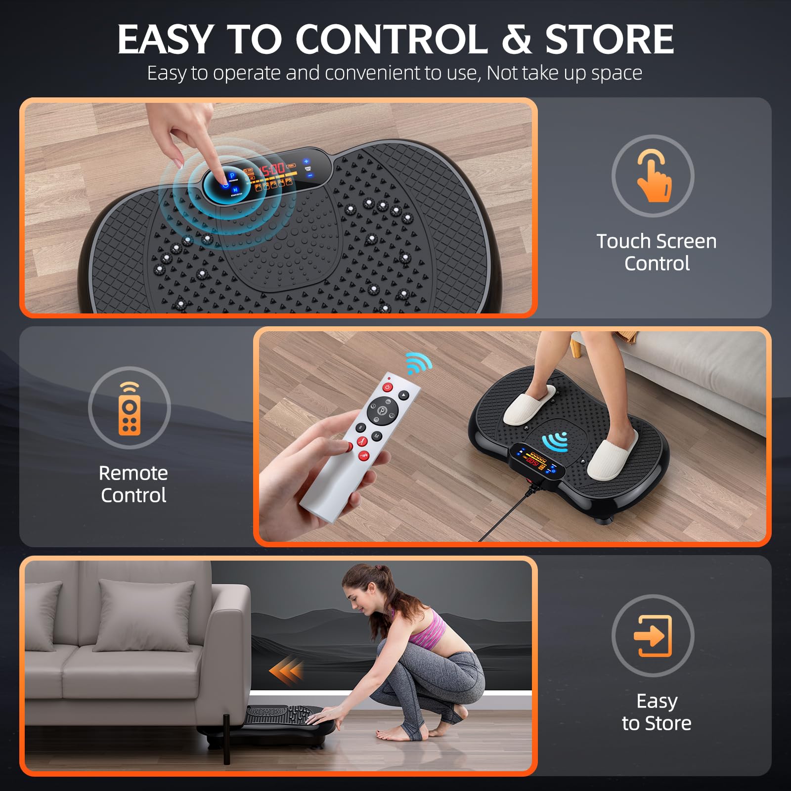PBYRD Vibration Plate Exercise Machine for Weight Loss & Lymphatic Drainage - Full Body Workout Vibrating Fitness Platform for Home Gym - Tones Muscles & Improves Wellness - Supports 330lbs Max Weight - Perfect for Home Fitness, Post-Workout Recovery & Cellulite Reduction