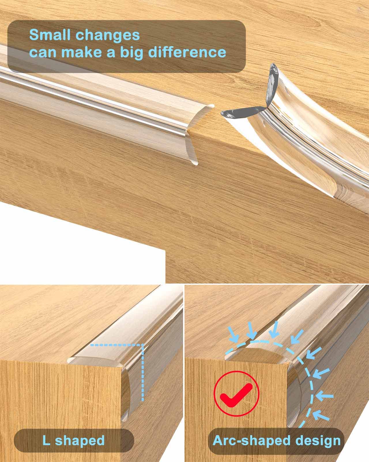Baby Proof Edge Protectors for Furniture - Clear Pre-Tape Adhesive Corner Guards (3 Meters) - Safe Table Bumpers for Toddlers & Kids - Protect Sharp Edges on Coffee Tables, Desks & Nursery Furniture