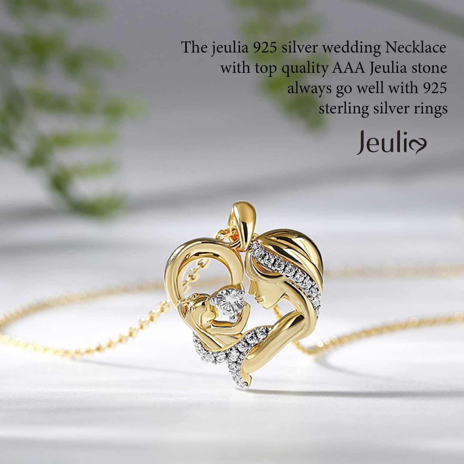 Jeulia Sterling Silver Love Heart Birthstone Necklace for Women - Personalized Pendant Jewelry Gift for Birthday, Mother's Day, Valentine's (Sister, Wife, Girlfriend) with Gift Box | Perfect for Anniversaries, Romantic Occasions & Everyday Wear