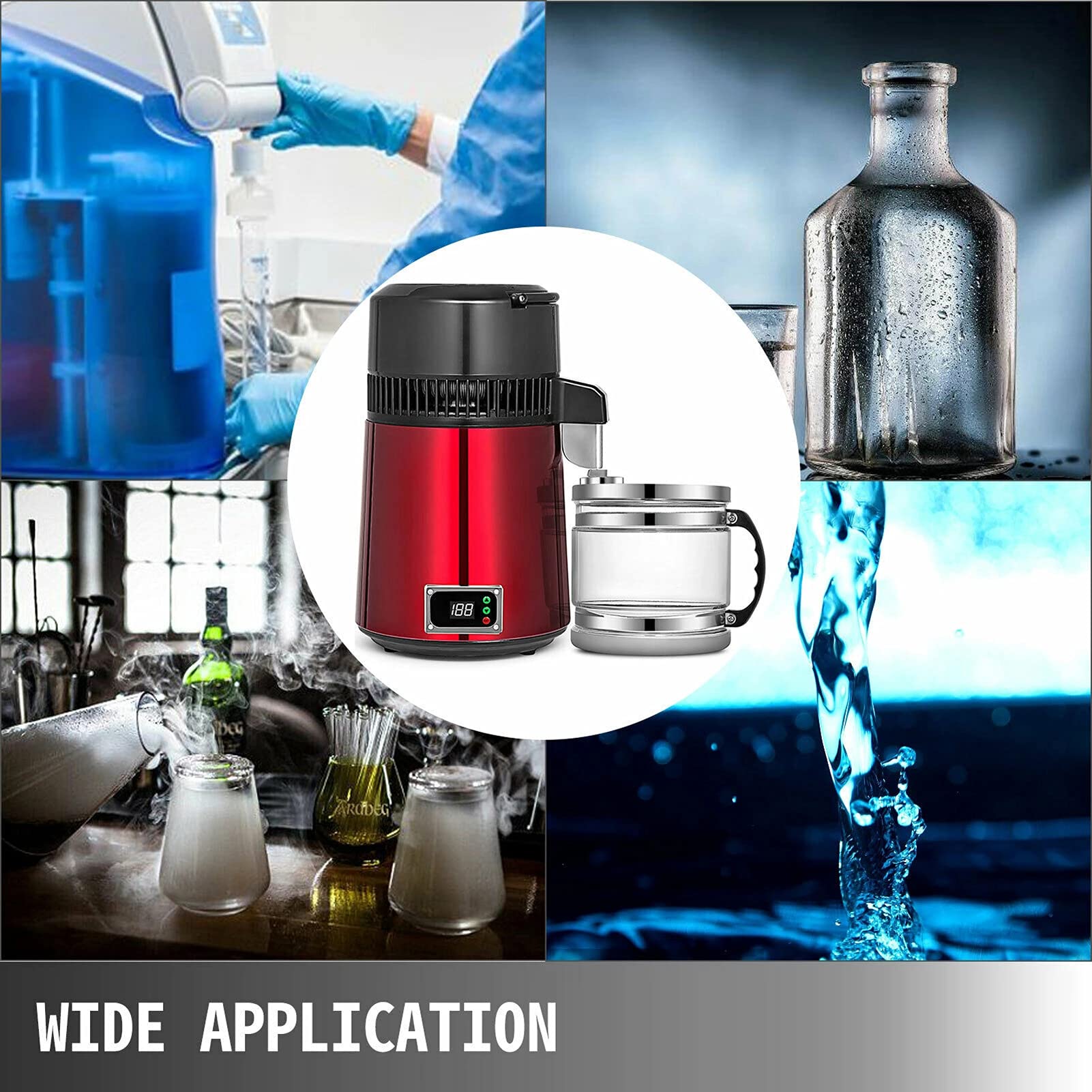 4L Stainless Steel Water Distiller for Home - 750W Countertop Distilled Water Maker with Dual Temperature Display | Pure Water for Drinking, Cooking, Baby Formula & Appliances