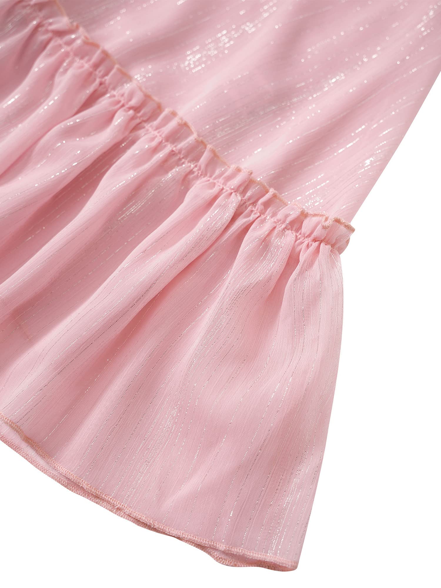 Infashule Women's Summer Dresses 2023 - Short Sleeve V-Neck Ruffle Flowy A-Line Swing Dress for Casual Outings, Beach Vacations & Date Nights