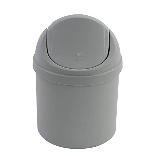 YXWLLN 0.7 Gallon Plastic Mini Trash Can with 360° Rotating Lid - Small Wastebasket for Bathroom, Office, Bedroom & Kitchen Countertop | Odor Control & Space Saving Design