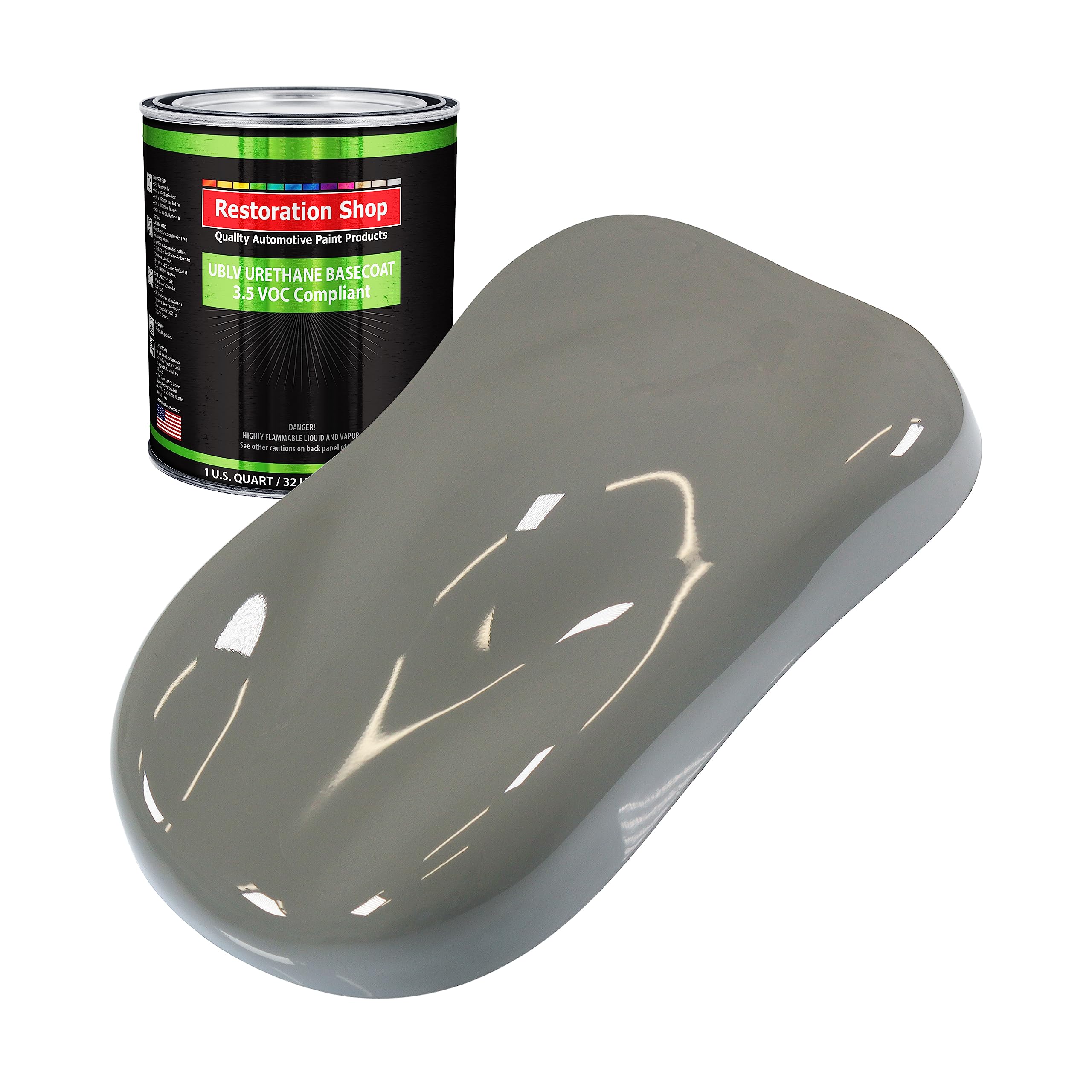 Dove Gray Low VOC Urethane Basecoat Auto Paint - Quart Size - Professional High Gloss Automotive Refinish Coating for Cars & Trucks | Perfect for Vehicle Restoration & Touch-Up Projects