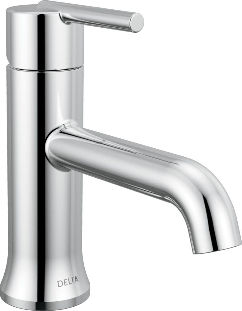 Delta 559LF-MPU Trinsic Single-Handle Bathroom Sink Faucet with Drain Assembly in Chrome Finish - Perfect for Modern Bathrooms & Powder Rooms