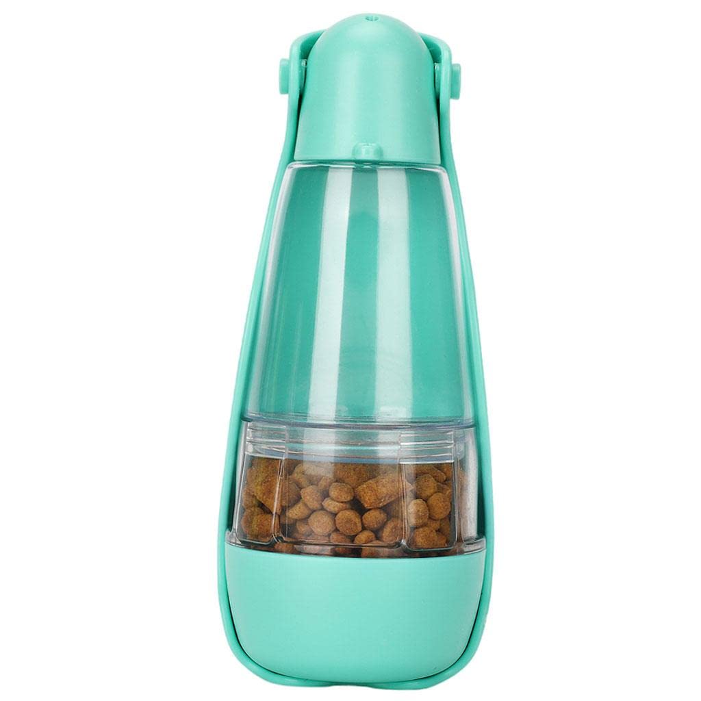 Portable Pet Water Bottle with Tray - Leak-Proof Travel Dog & Cat Water Dispenser for Hiking, Walking, Camping - Green (Ideal for Outdoor Adventures & Daily Walks)