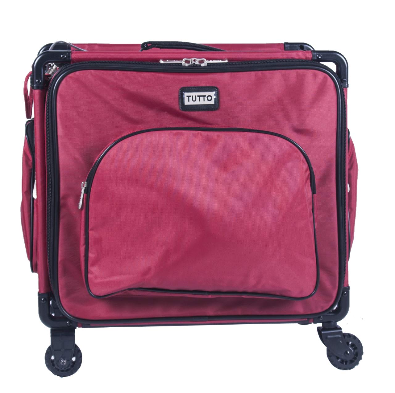 Tutto Serger Tote on Wheels - 17 Inch Rolling Sewing Machine Bag in Cherry Red | Perfect for Quilting, Craft Fairs & Sewing Classes