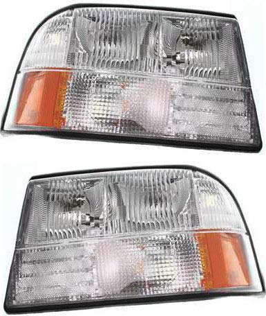 GMC Sonoma 1998-2004 Replacement Headlight Assembly - Driver & Passenger Side Halogen with Bulbs - Fits SL, SLE, SLS Models (No Fog Lights) - Replaces OEM #16526227, 16526228 - Perfect for Night Driving & Vehicle Restoration Projects