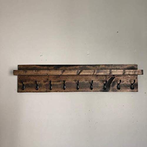 Wall Mounted Coat Rack with Shelf - Adjustable Length Entryway Organizer & Towel Hanger for Hallway, Bedroom or Bathroom Storage