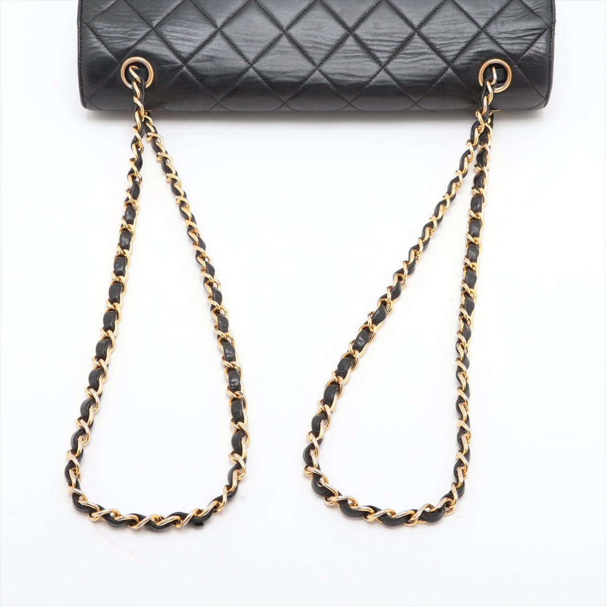 Chanel CC Logo Matelasse Lambskin Single Flap Double Chain Shoulder Bag Black - Luxury Designer Handbag for Women | Perfect for Evening Events, Parties & Special Occasions
