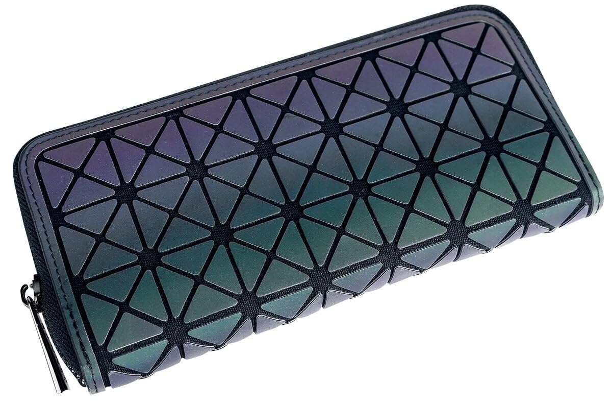 Lost Queen Women's Holographic Zip Around Wallet - Stylish RFID Blocking Clutch Purse for Everyday Use, Travel & Night Out