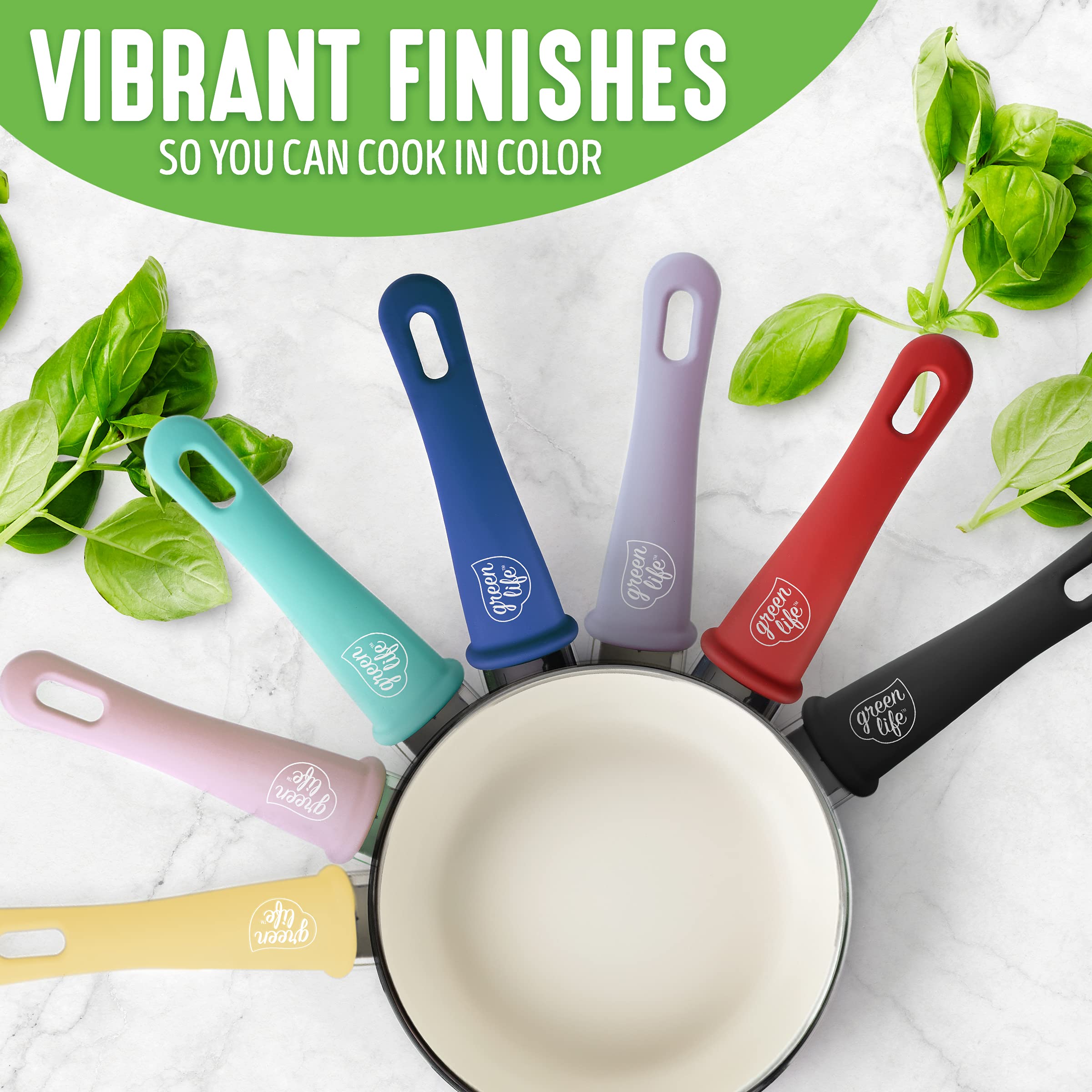 GreenLife 16-Piece Ceramic Nonstick Cookware Set with Kitchen Utensils & 2-Piece Bamboo Cutting Board Set - Yellow | Non-Toxic, PFOA-Free Pots & Pans for Healthy Cooking | Perfect for Frying, Boiling, Baking & Meal Prep