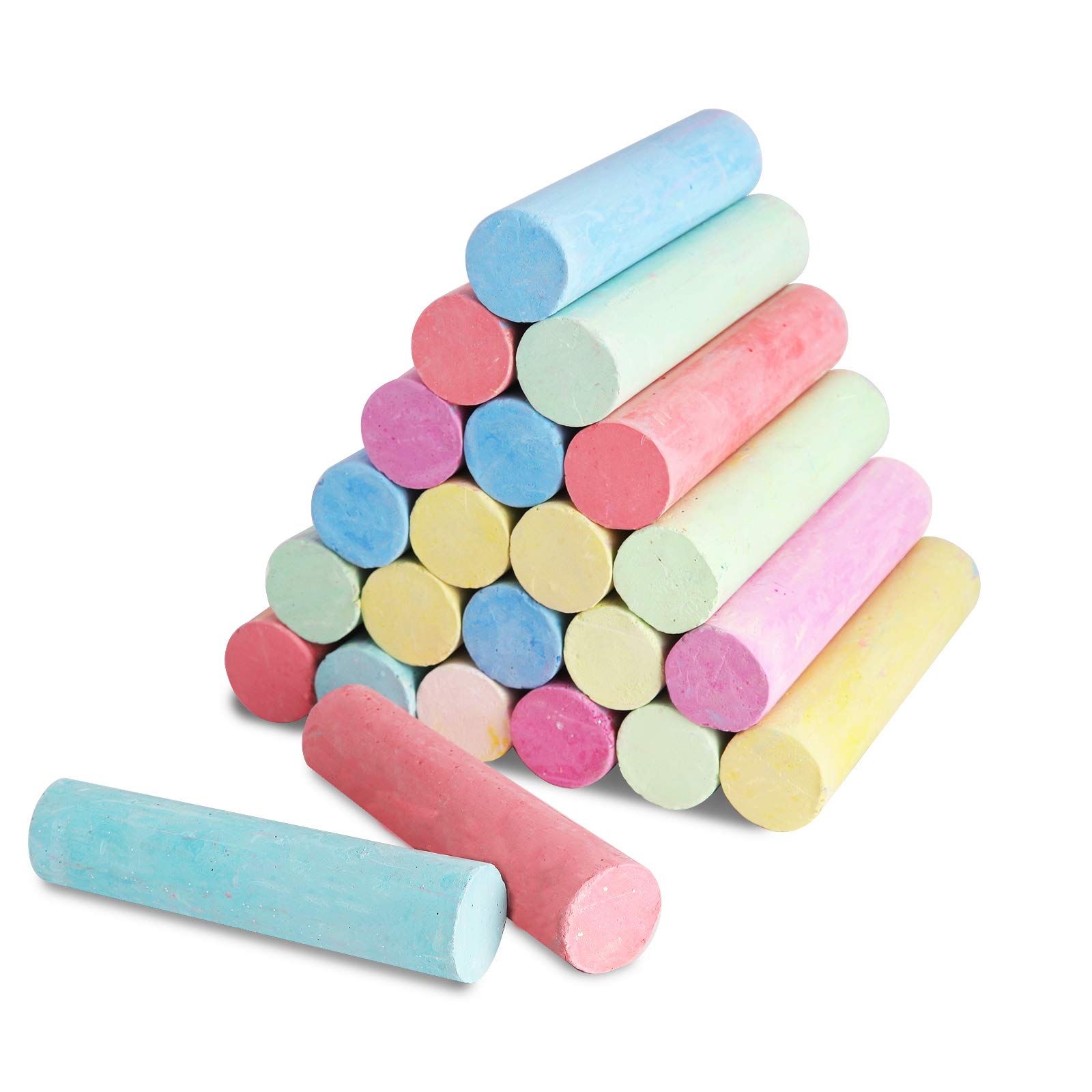 4-in-1 Jumbo Sidewalk Chalk Set - 20 Count Washable Non-Toxic Chalk (Classic, Tie Dye, Glitter & Glow) for Kids Outdoor Art & Play - Perfect for Driveway Drawing, Birthday Parties & Summer Activities