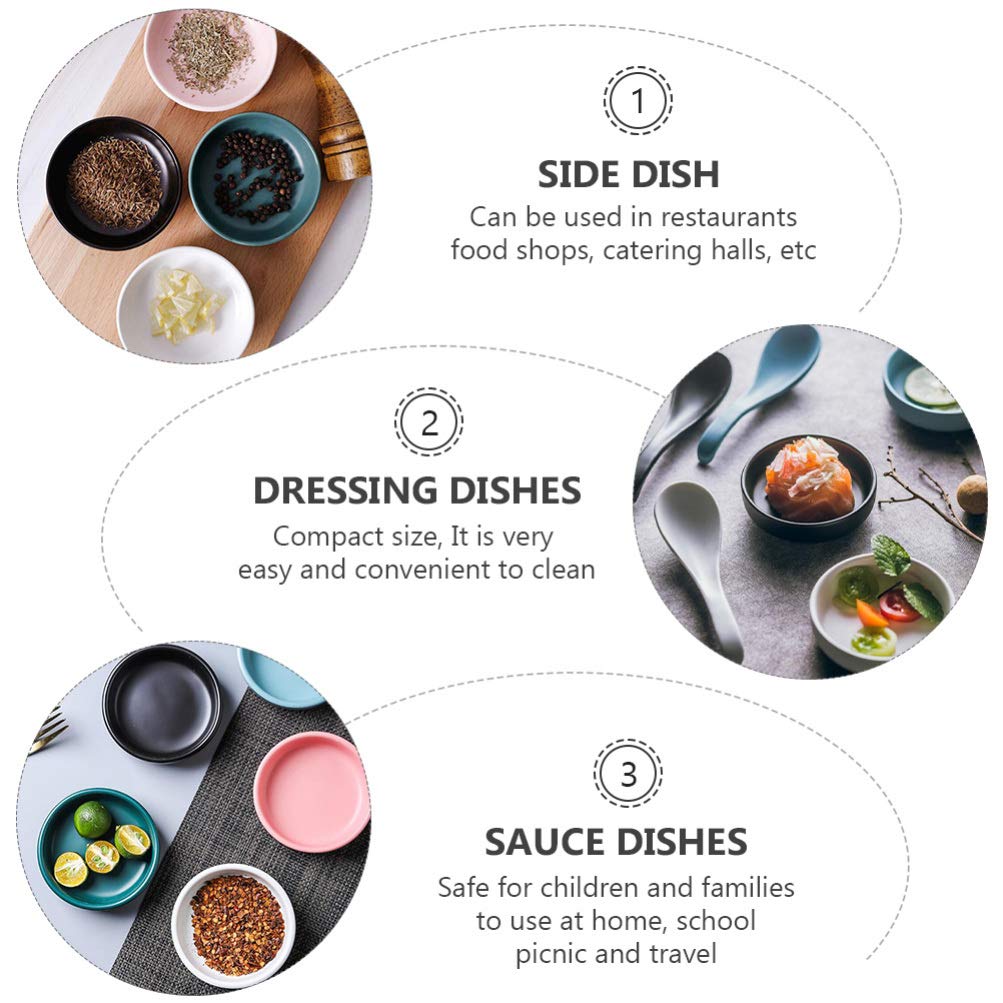 6-Piece Japanese Ceramic Seasoning Bowls - Small Sauce Dishes for Sushi, Soy Sauce, Snacks & Side Dishes - Perfect for Dining, Entertaining & Food Presentation
