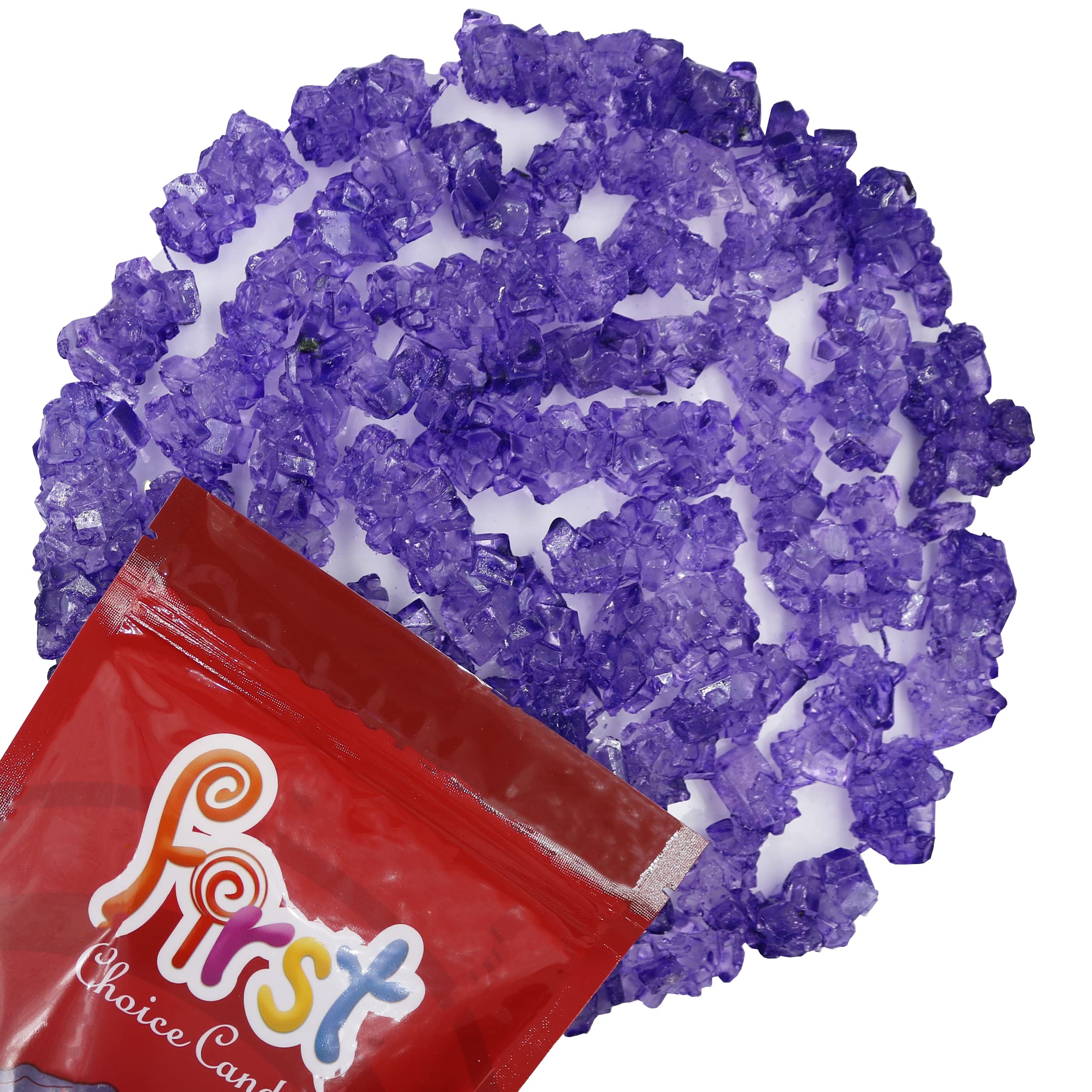 FirstChoiceCandy Rock Candy Strings - 1.5 Pound Bulk Bag (Purple Grape Flavor) | Natural Crystallized Sugar Sticks for Baking, Party Favors & Coffee/Tea Sweetener | Perfect for Weddings, Birthdays & DIY Desserts