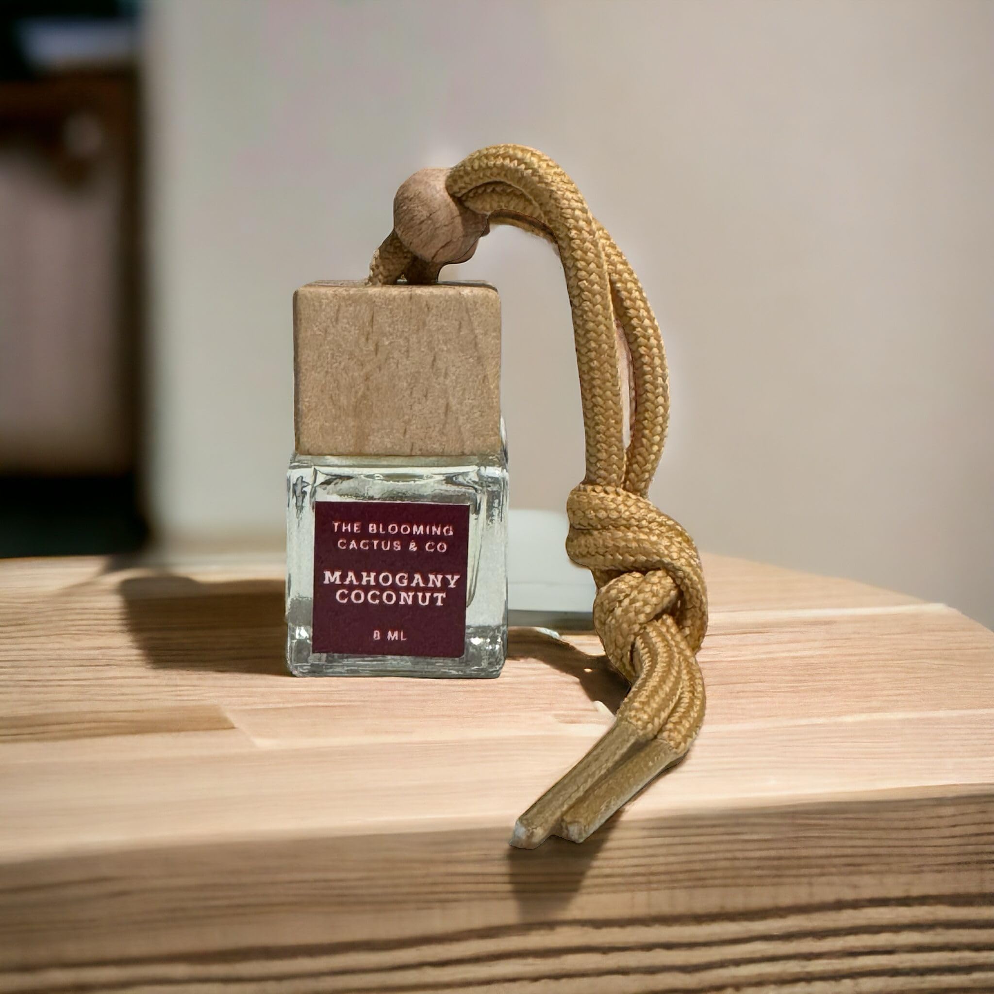 Premium Car Diffuser - Aromatic Mahogany Coconut Scent (8ml) | Elegant Car Accessory & Small Room Fragrance | Perfect for Road Trips, Office & Home Relaxation