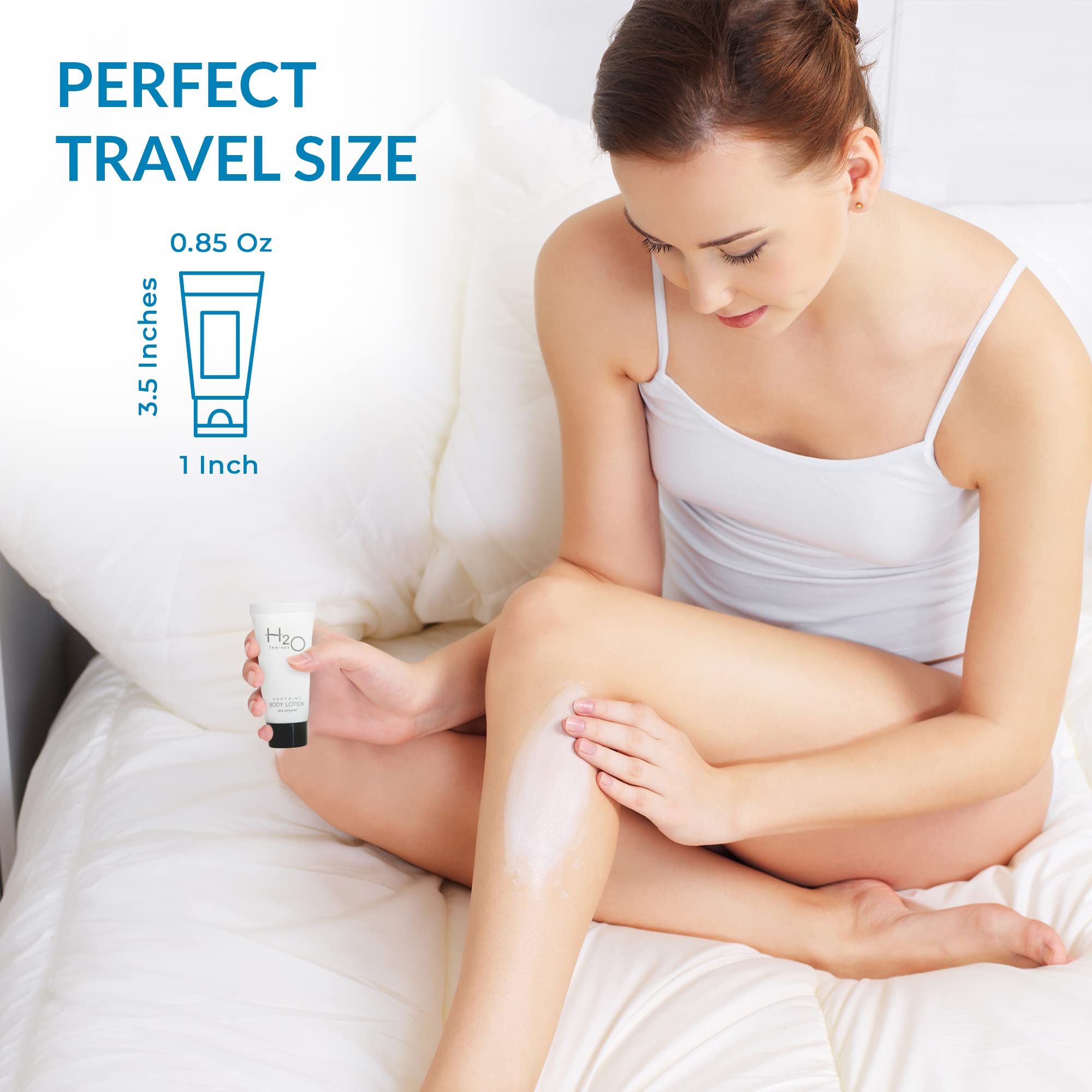 H2O Therapy Lotion Travel Size 0.85 oz (Pack of 300) - Moisturizing Body Lotion for Hotels, Hospitality & Personal Use - Perfect for Travel, Gyms & Guest Amenities