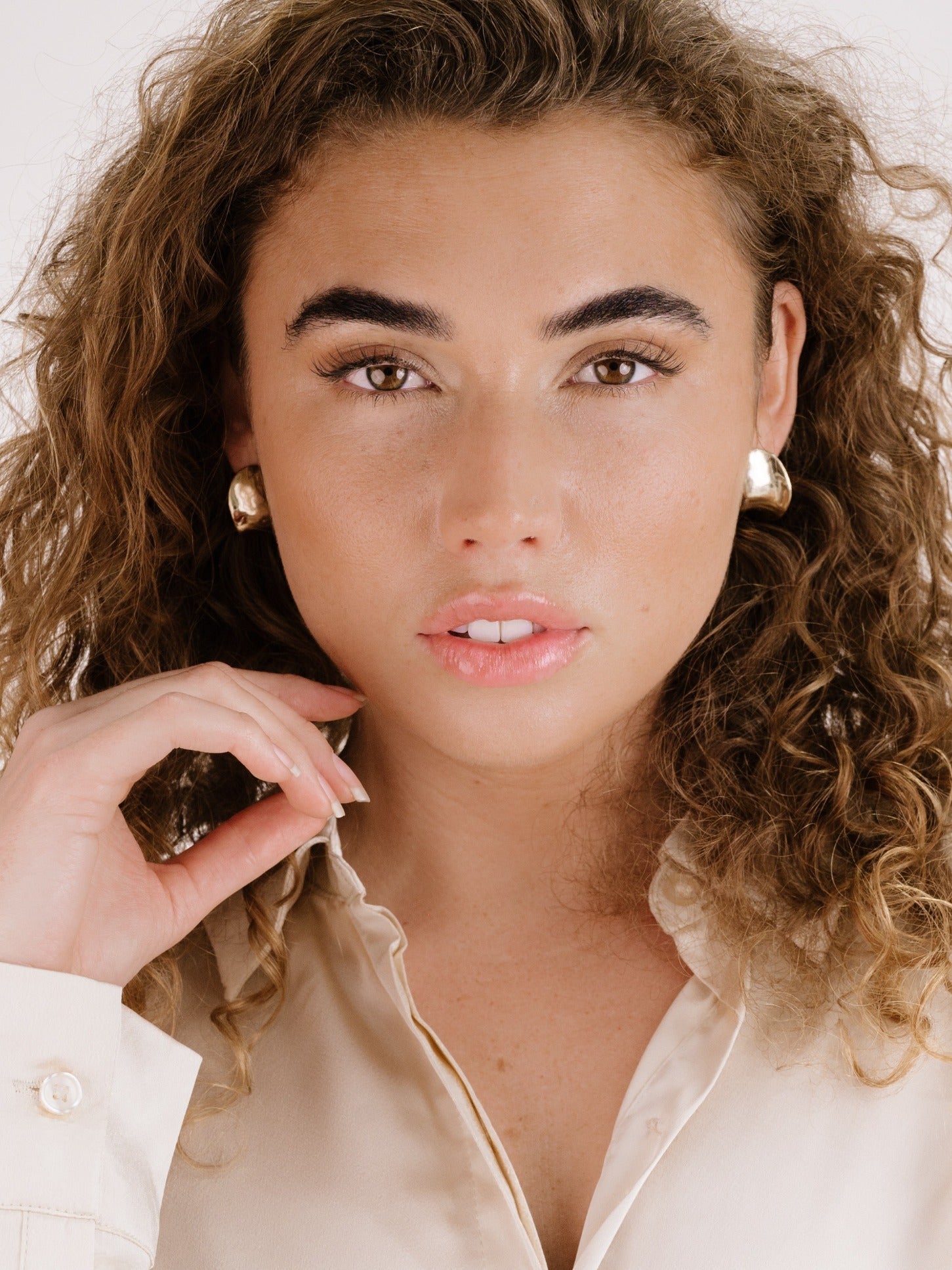 Elegant Curved Stud Earrings for Women - Hypoallergenic Gold Plated Earrings for Daily Wear & Special Occasions