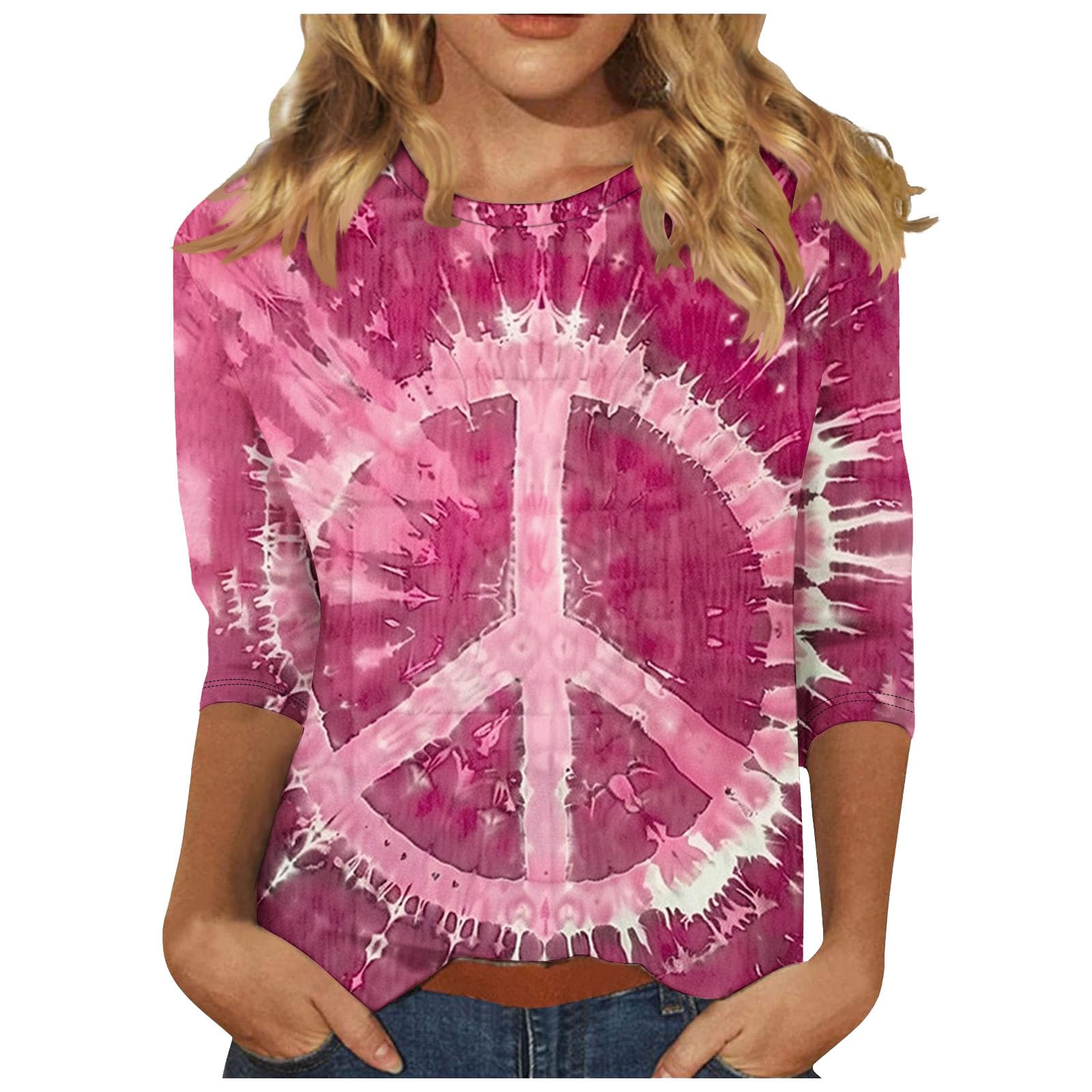 Women's Casual 3/4 Sleeve Slim Fit Graphic T-Shirts | Cute Summer Fashion Tops 2024 | Perfect for Outfits, Beach Wear & Daily Casual Style