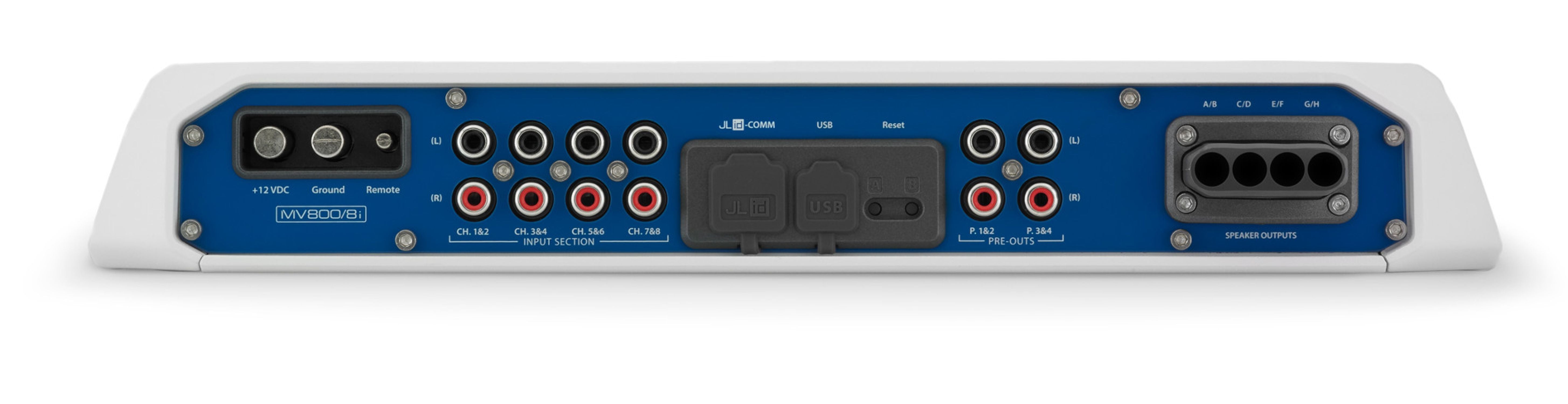 JL Audio MV800/8i 8-Channel Class D Marine Amplifier with DSP - 800W Power for Boats, Yachts & Watercraft Audio Systems
