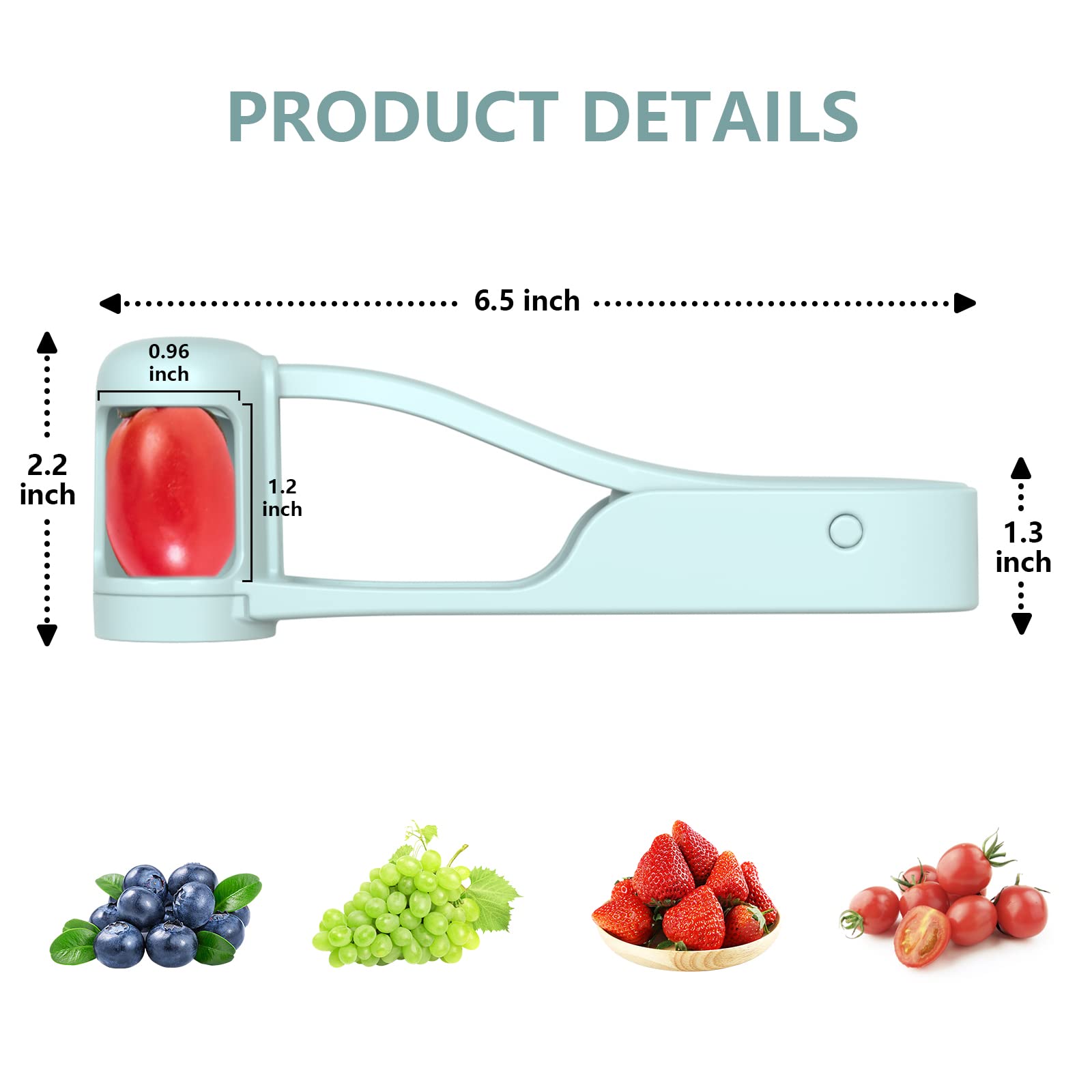 Stainless Steel Grape Cutter & Slicer for Fruits - Cherry Tomato Strawberry Quarter Tool for Toddlers | Kitchen Gadget for Fruit Salad, Baby Food & Cake Decoration | Safe & Easy Fruit Prep for Kids Snacks