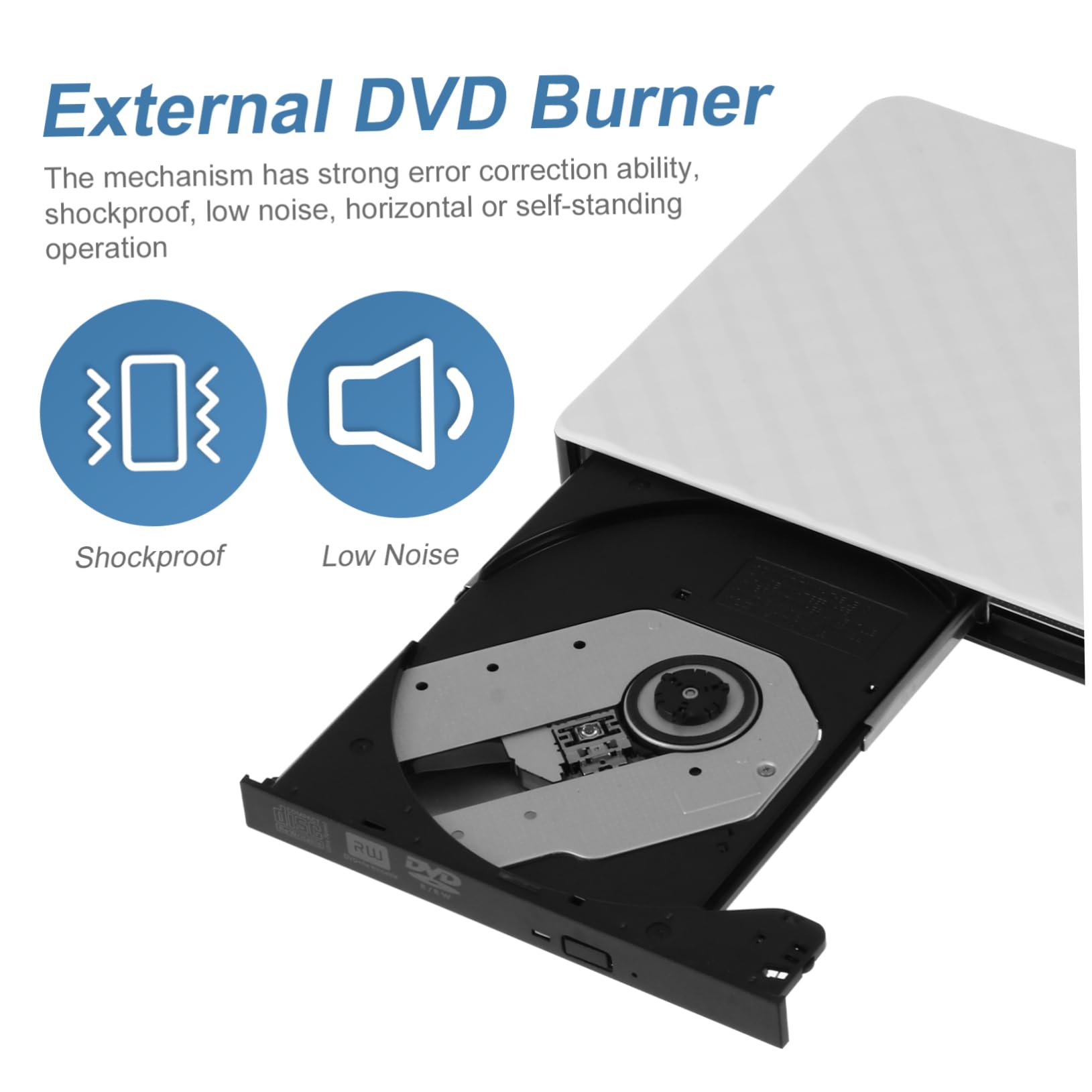 HEMOTON Portable USB 3.0 External DVD Drive Player/Burner for Laptop & Desktop - Watch Movies, Install Software, Backup Data (Black)