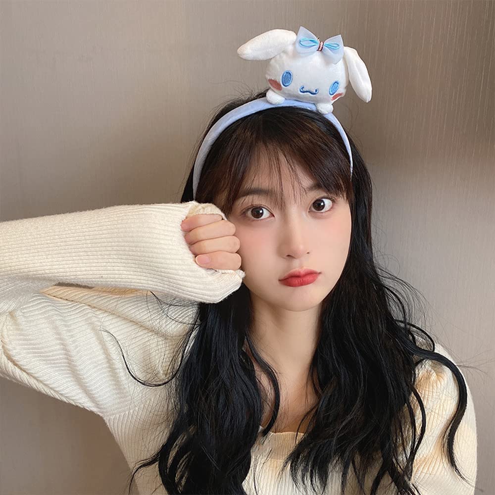 Cute Kawaii Spa Headband for Women & Girls - Soft Hair Band for Face Washing, Makeup, Skincare, Spa & Party Costume Accessories (Blue) - Perfect for Home Spa Days, Beauty Routines & Themed Parties