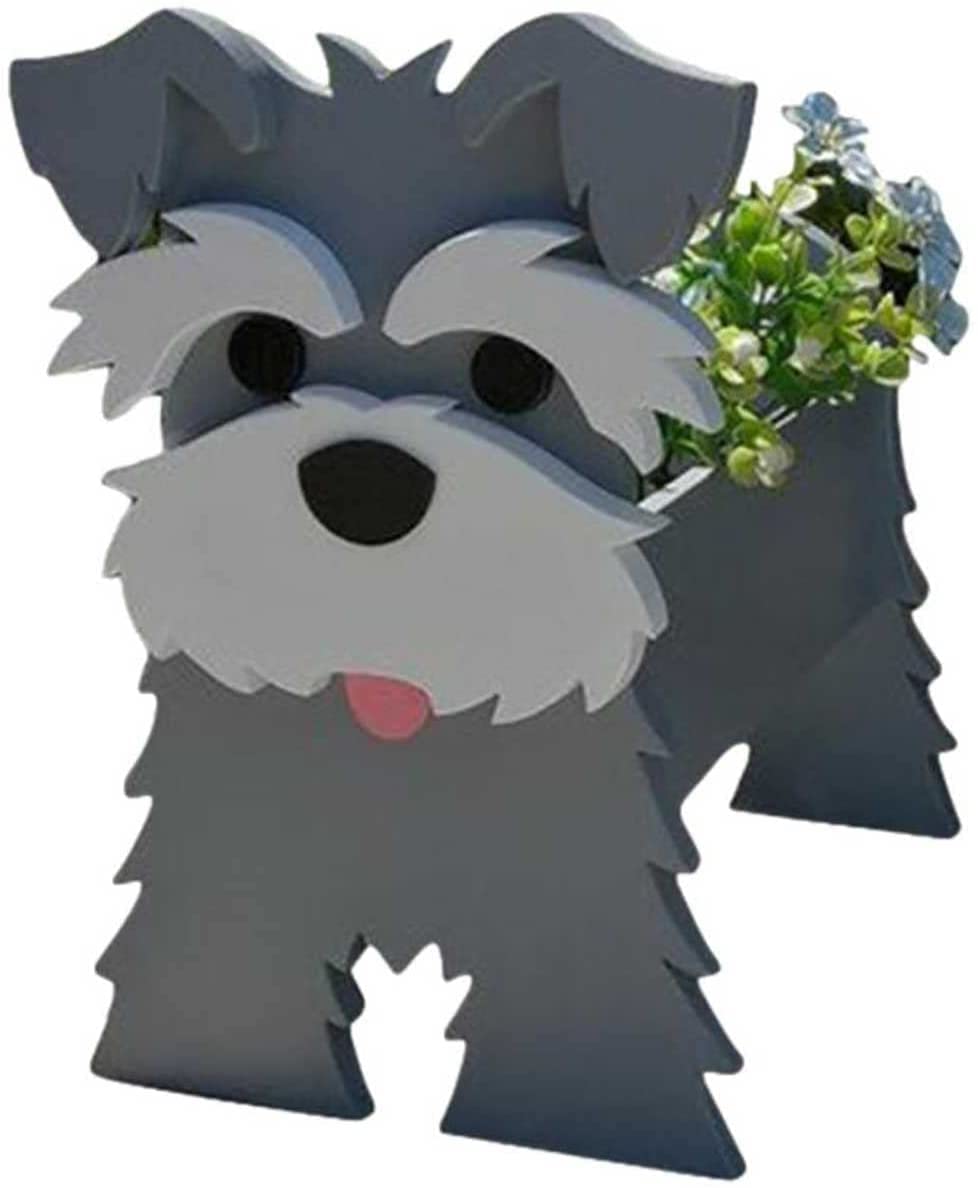 Creative Wooden Animal-Shaped Resin Flower Pot - DIY Dog Planter for Succulents, Cactus & Small Plants - Home, Balcony & Garden Decoration (Perfect for Indoor Decor, Office Desk & Gift Ideas)