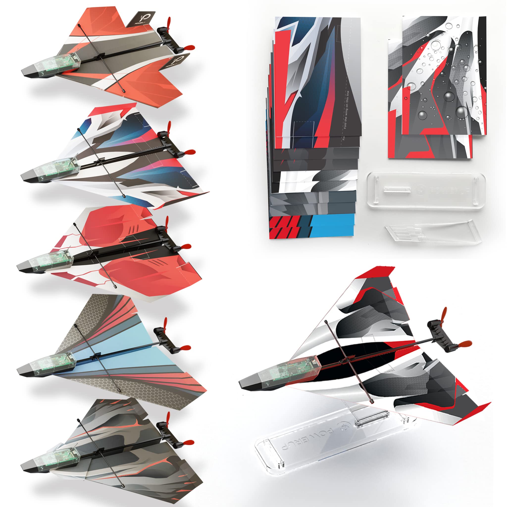 POWERUP 4.0 Ultimate Flight Bundle with Paper Airplane Templates, Accessories, Spare Parts & Instruction Book - Smart RC Controlled Paper Plane Kit for Kids & Adults, STEM Learning Toy for Indoor/Outdoor Flying Fun